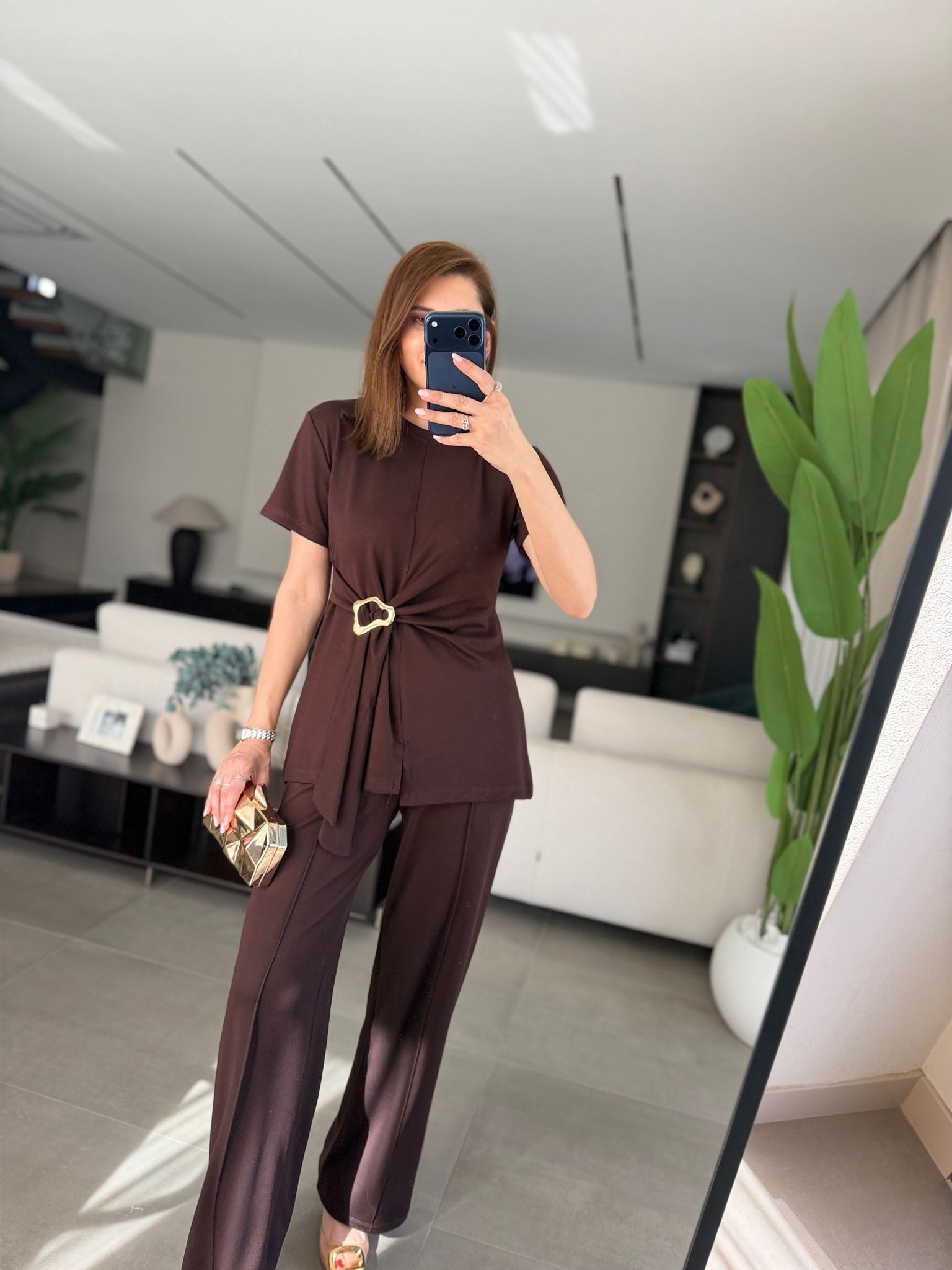 Acı Kahve Modal Toka Detaylı Takım