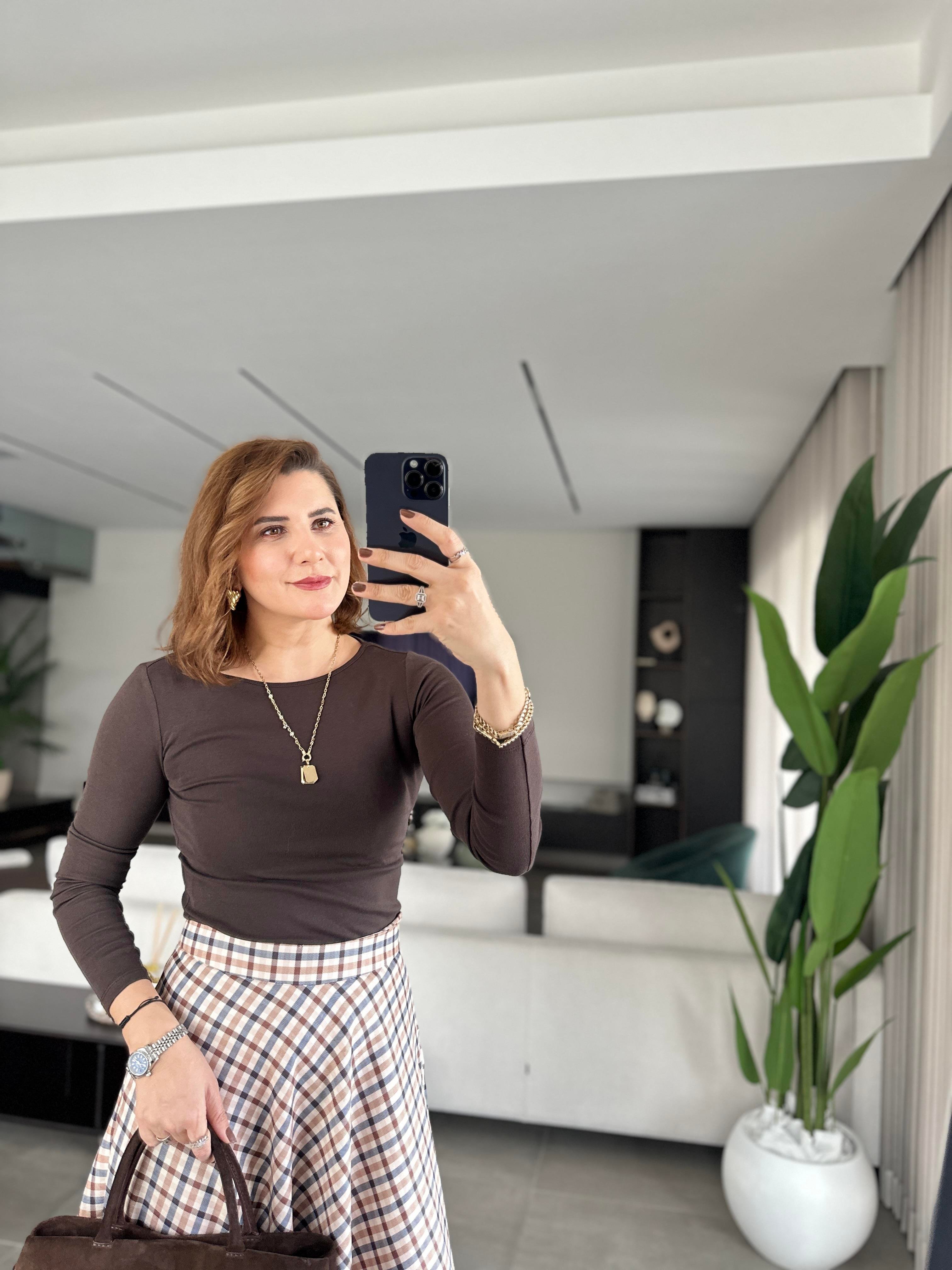 Acı Kahve Omuz Dikiş Detaylı Bluz
