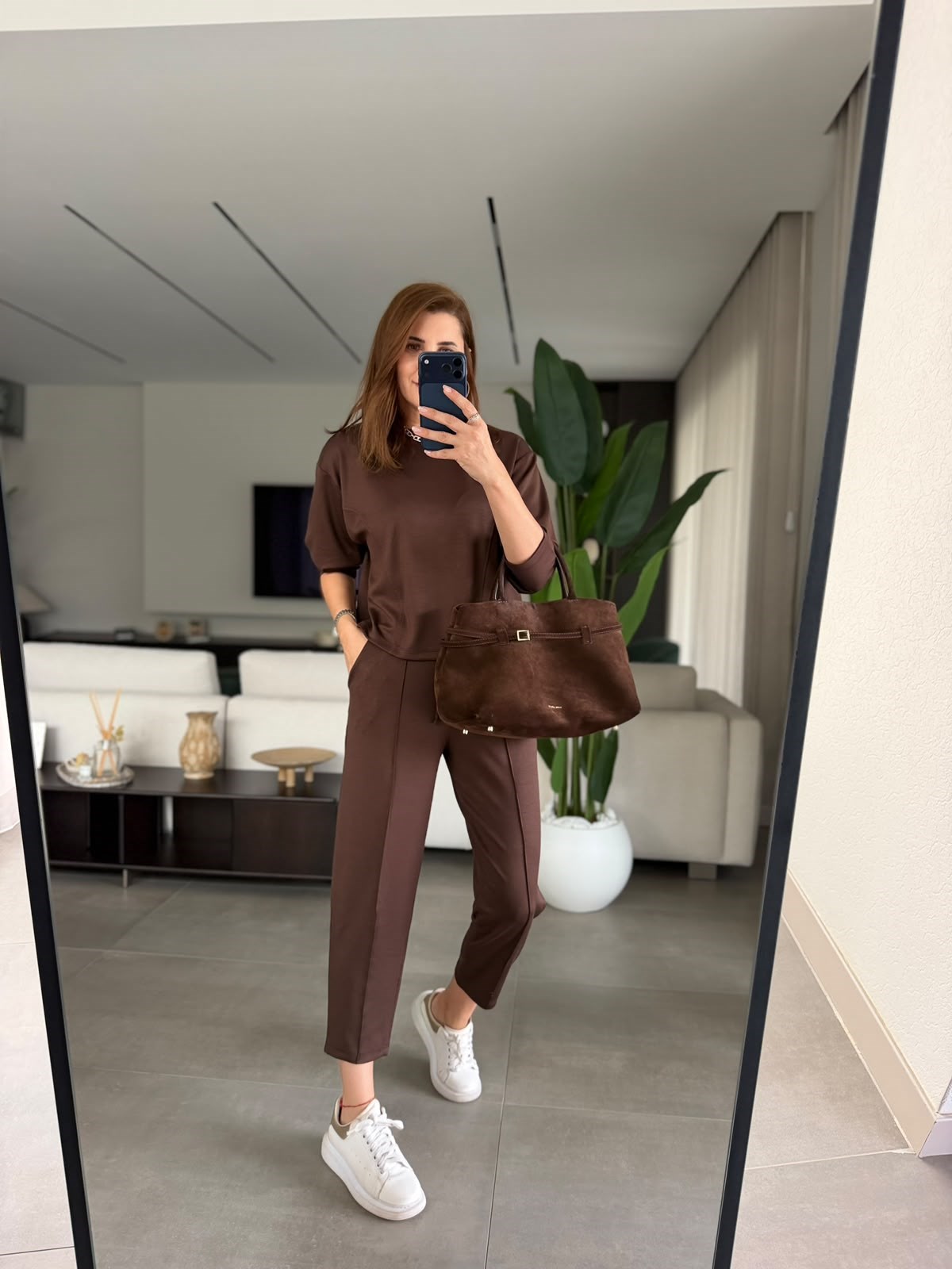 Acı Kahve Panel Dikişli Modal Takım