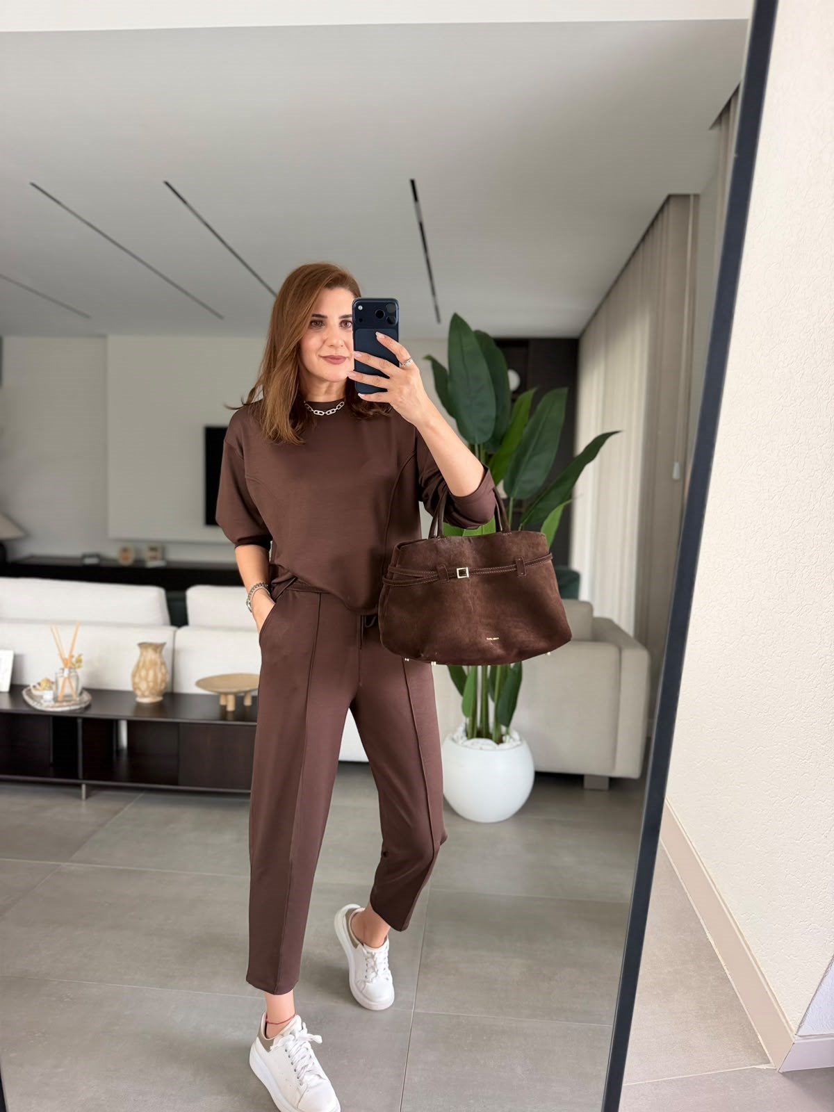 Acı Kahve Panel Dikişli Modal Takım