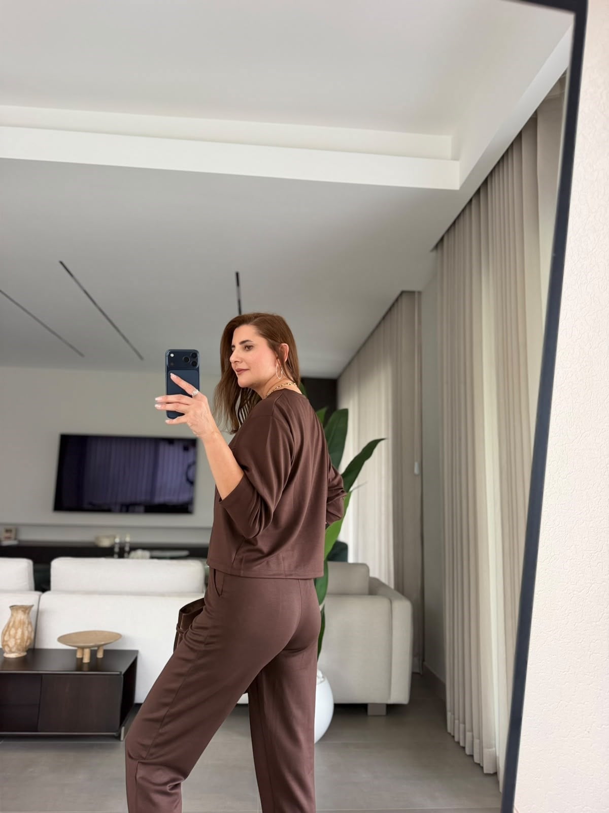 Acı Kahve Panel Dikişli Modal Takım