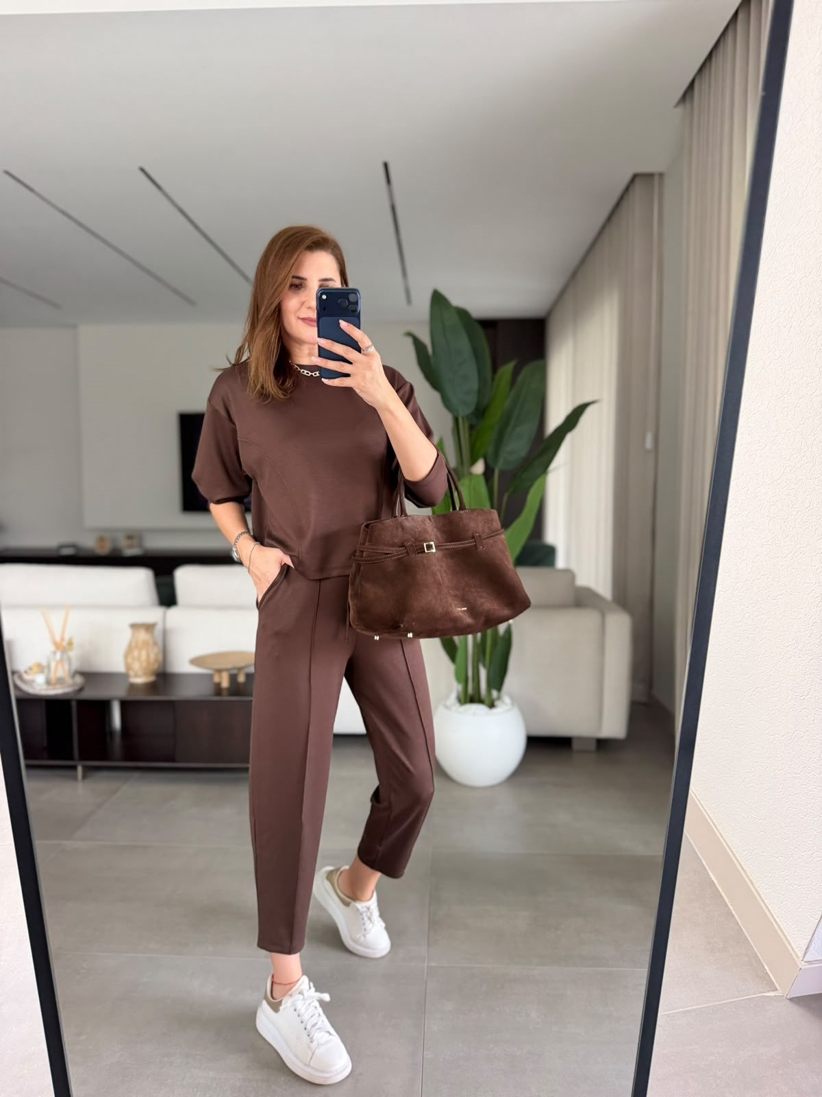 Acı Kahve Panel Dikişli Modal Takım