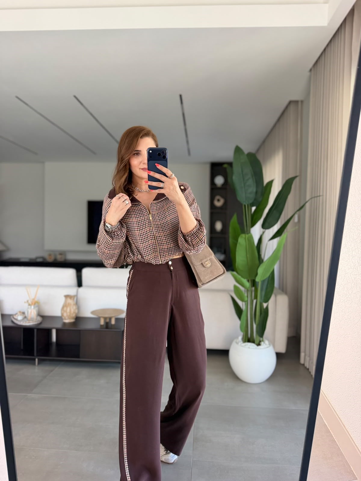 Acı Kahve Retro Ekose Takım