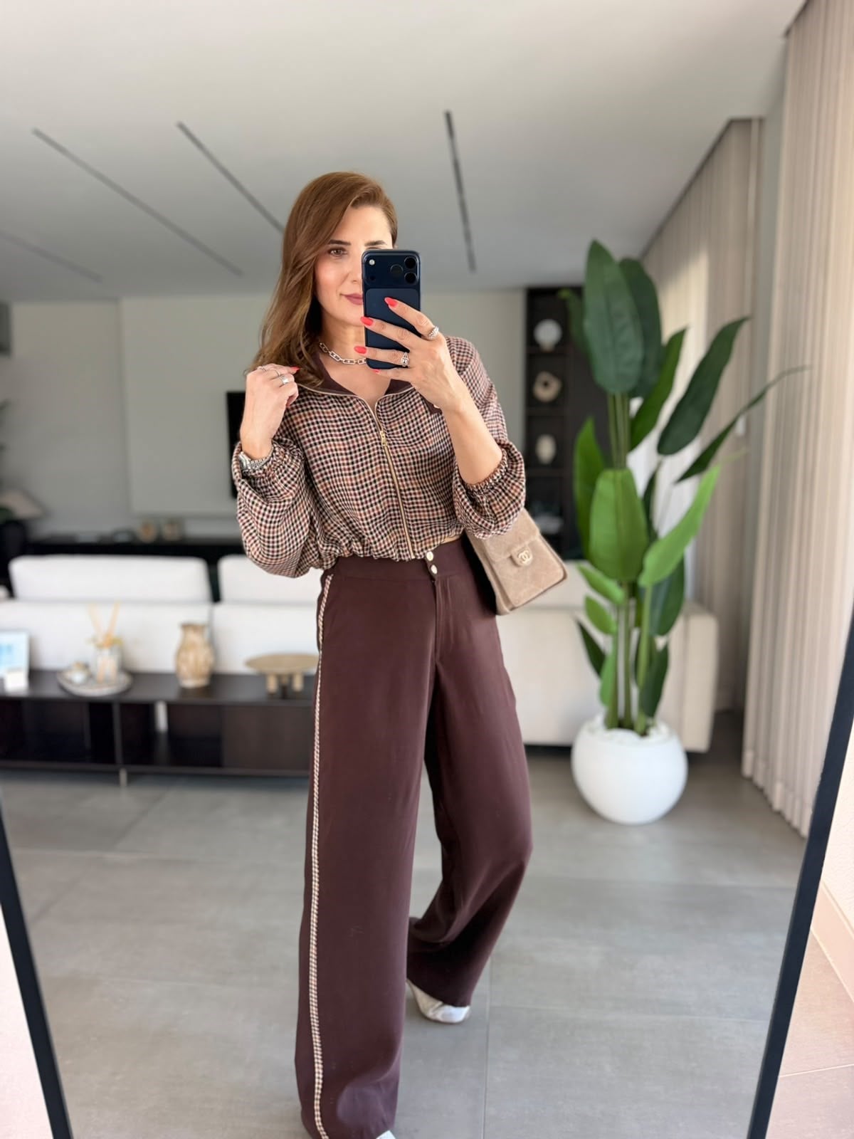 Acı Kahve Retro Ekose Takım