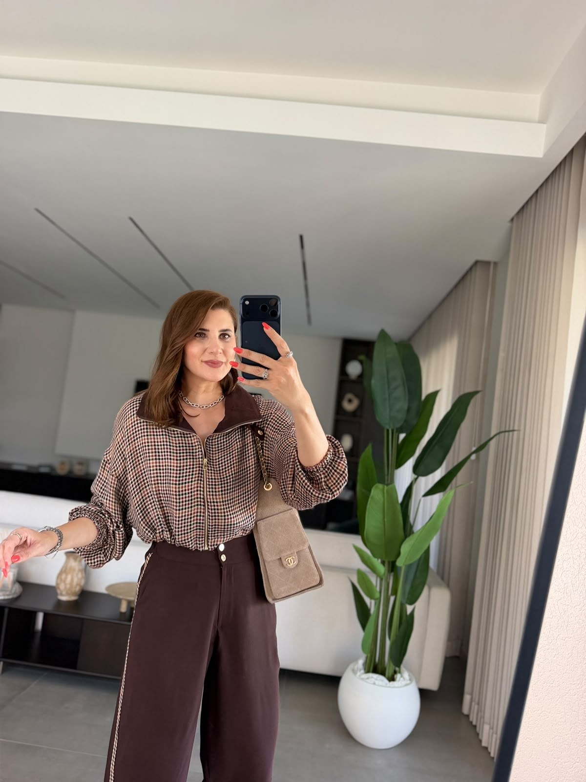 Acı Kahve Retro Ekose Takım