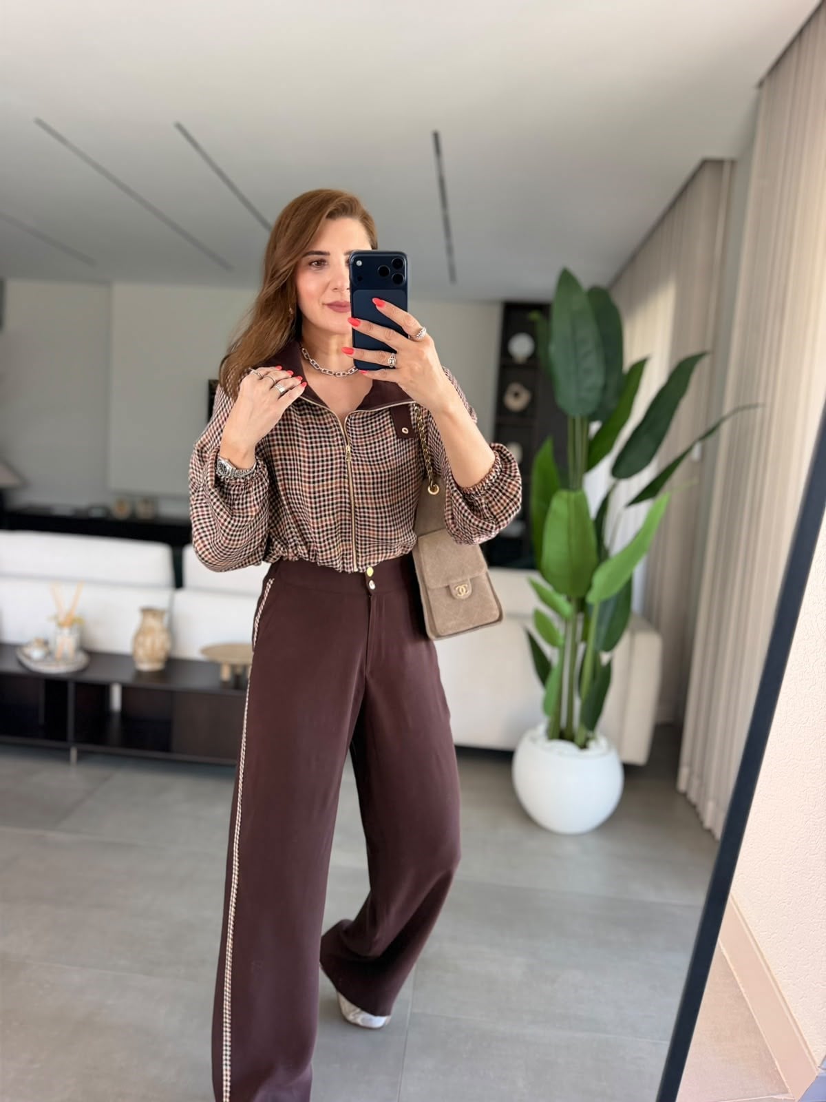 Acı Kahve Retro Ekose Takım