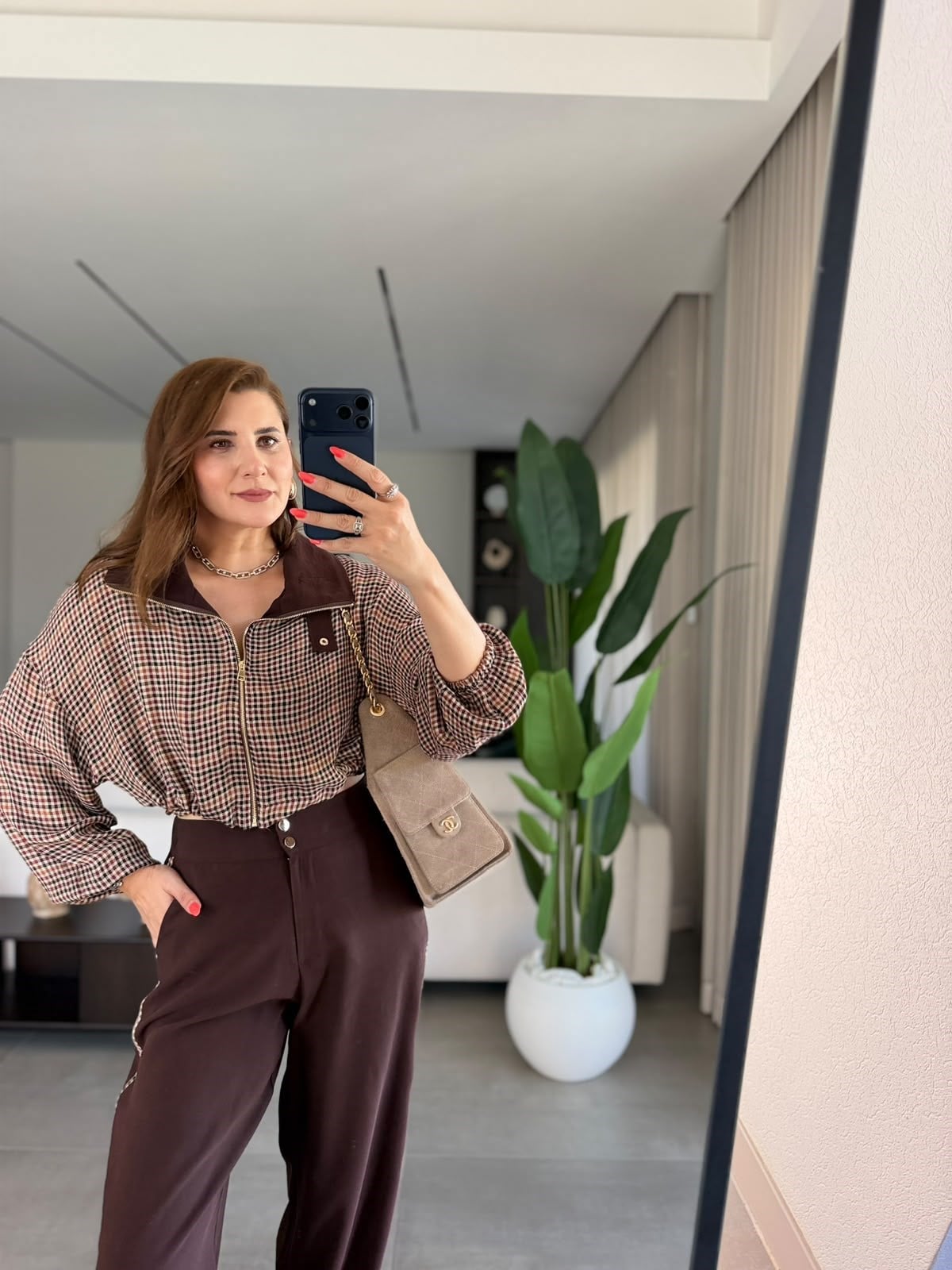 Acı Kahve Retro Ekose Takım