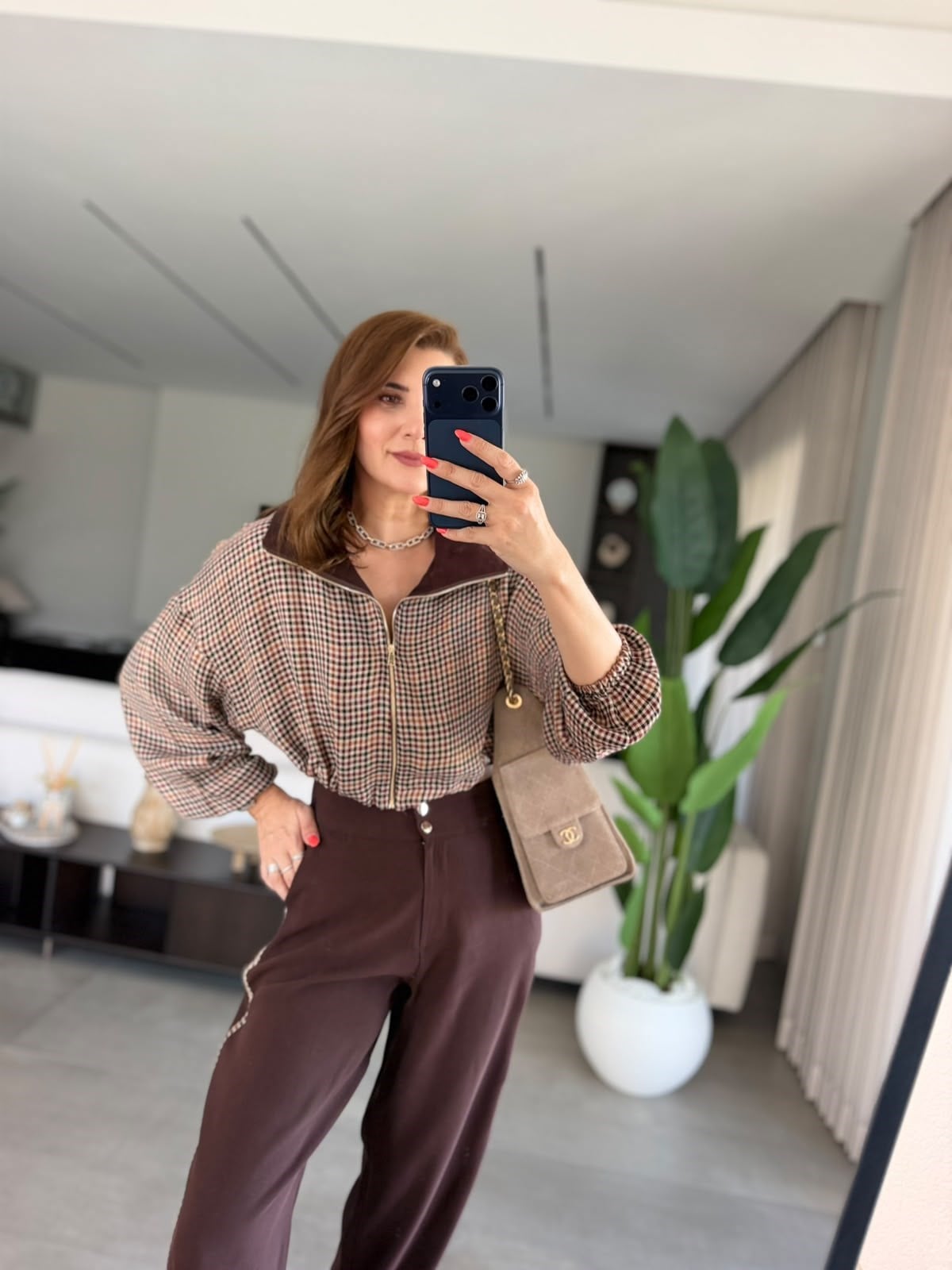 Acı Kahve Retro Ekose Takım