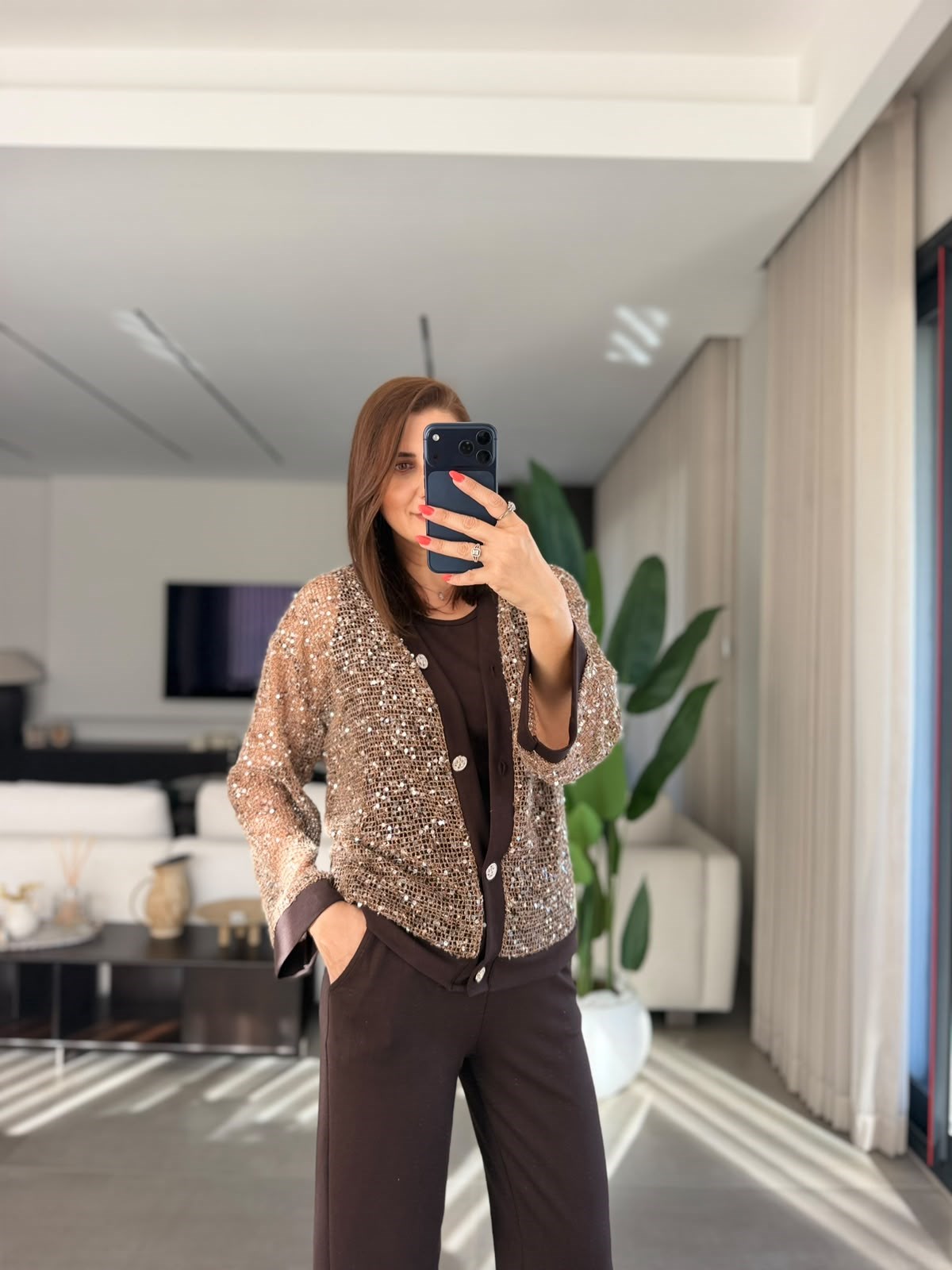 Acı Kahve Solei Payet Fileli Üçlü Takım