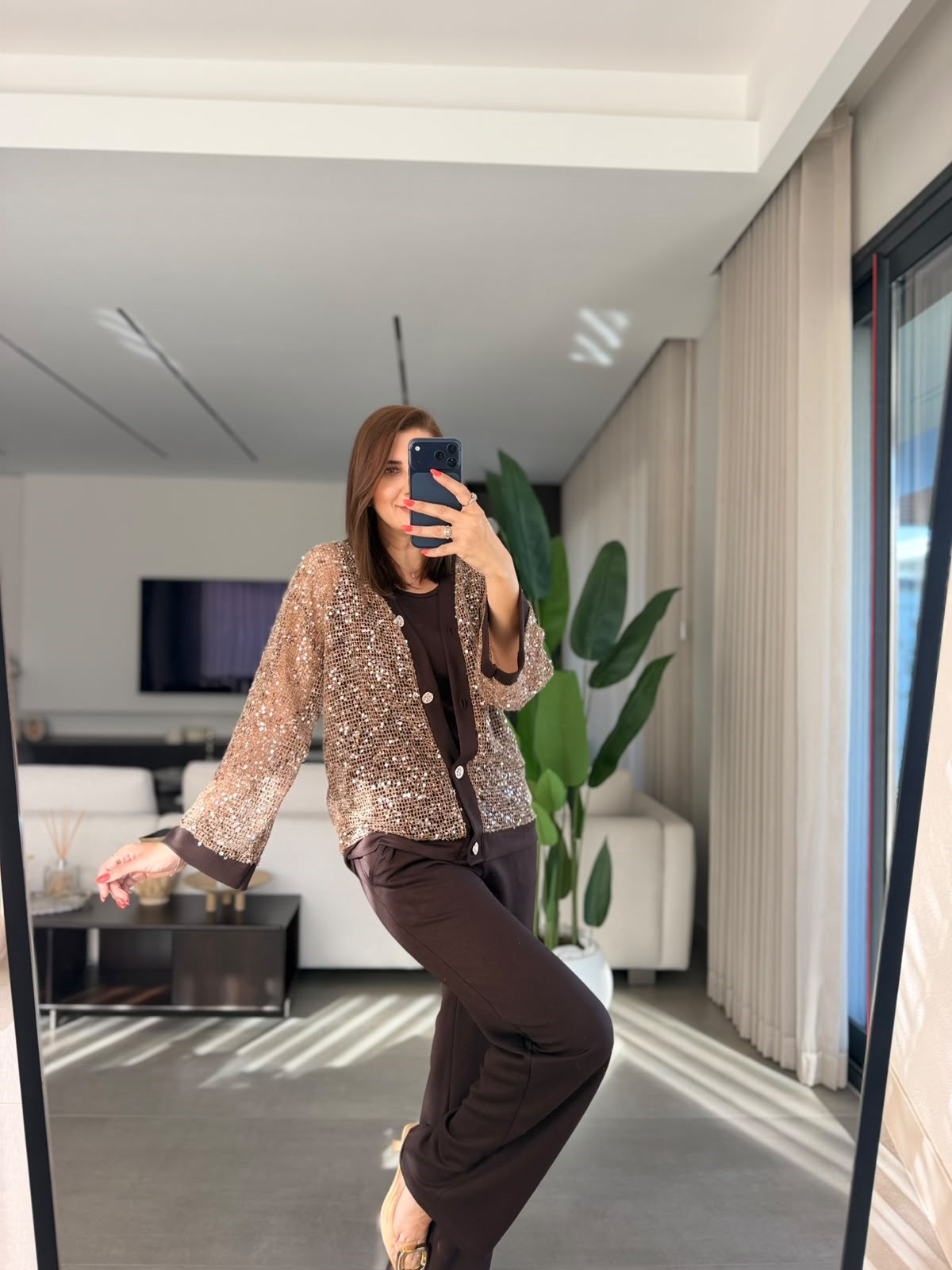 Acı Kahve Solei Payet Fileli Üçlü Takım