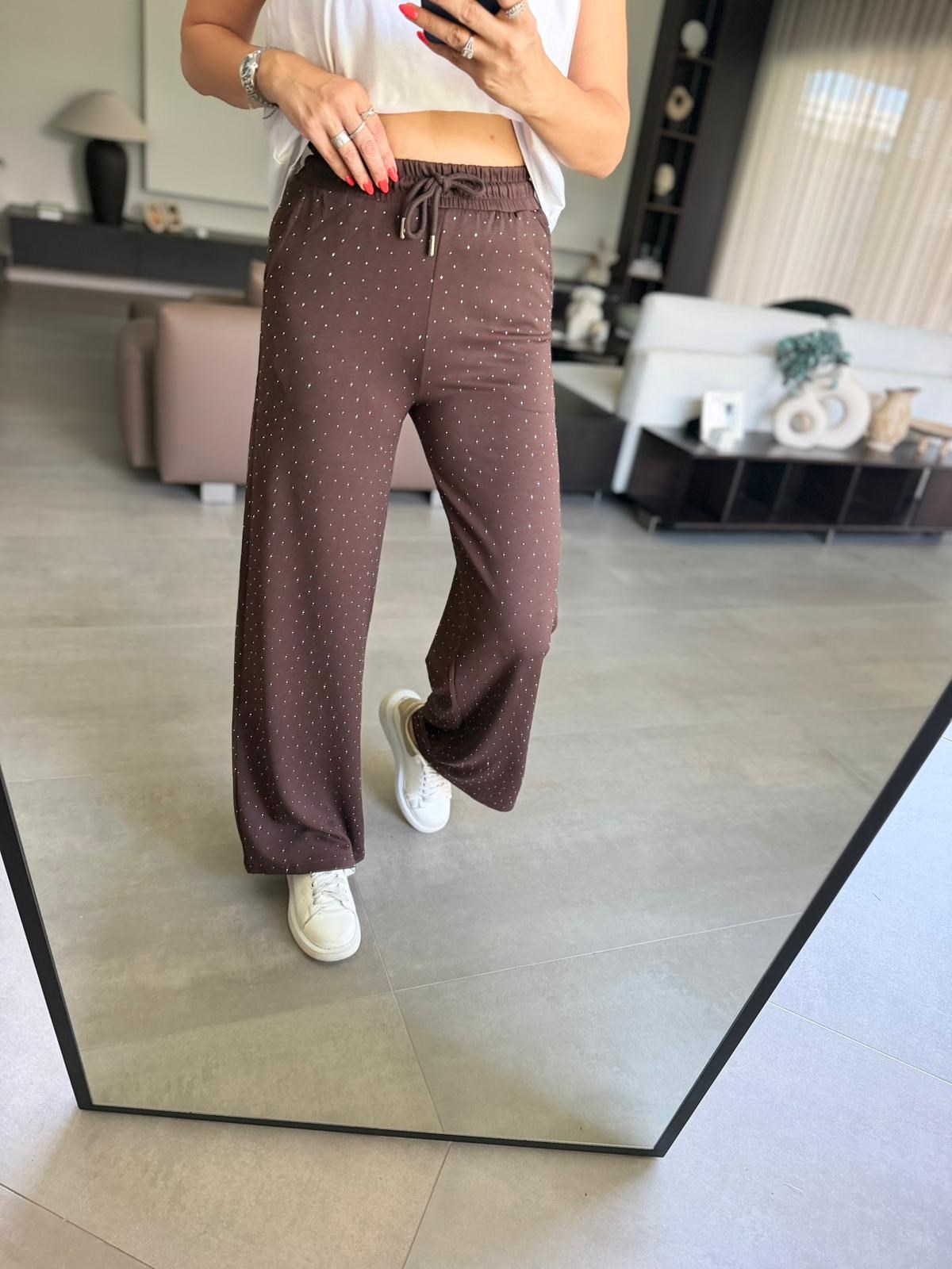 Acı Kahve Taşlı Modal Pantolon
