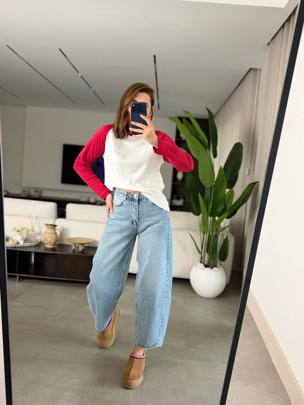 Açık Mavi Yüksek Bel Balon Jean