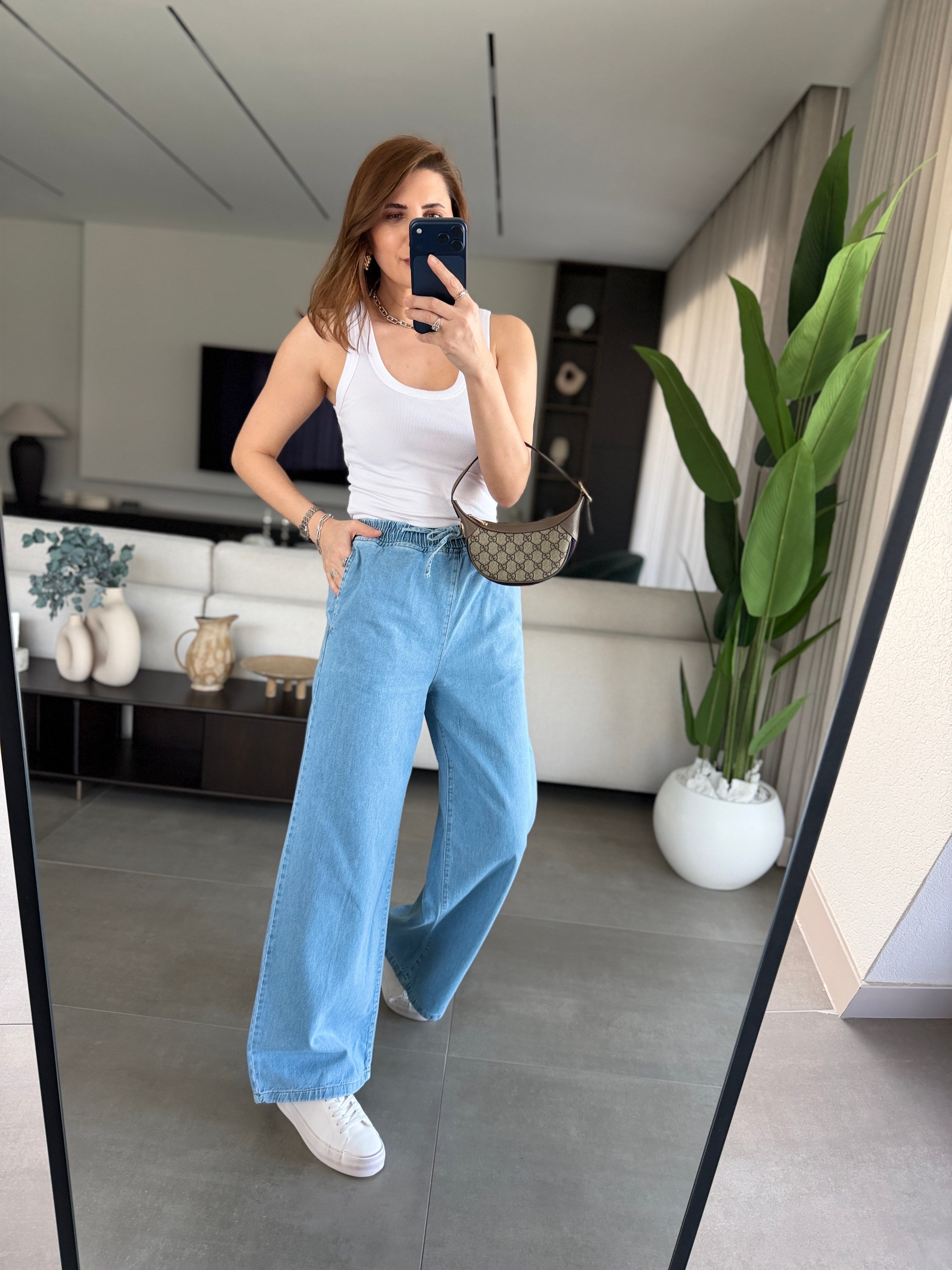 Açık Mavi ZR Model Bel Lastikli Pantolon