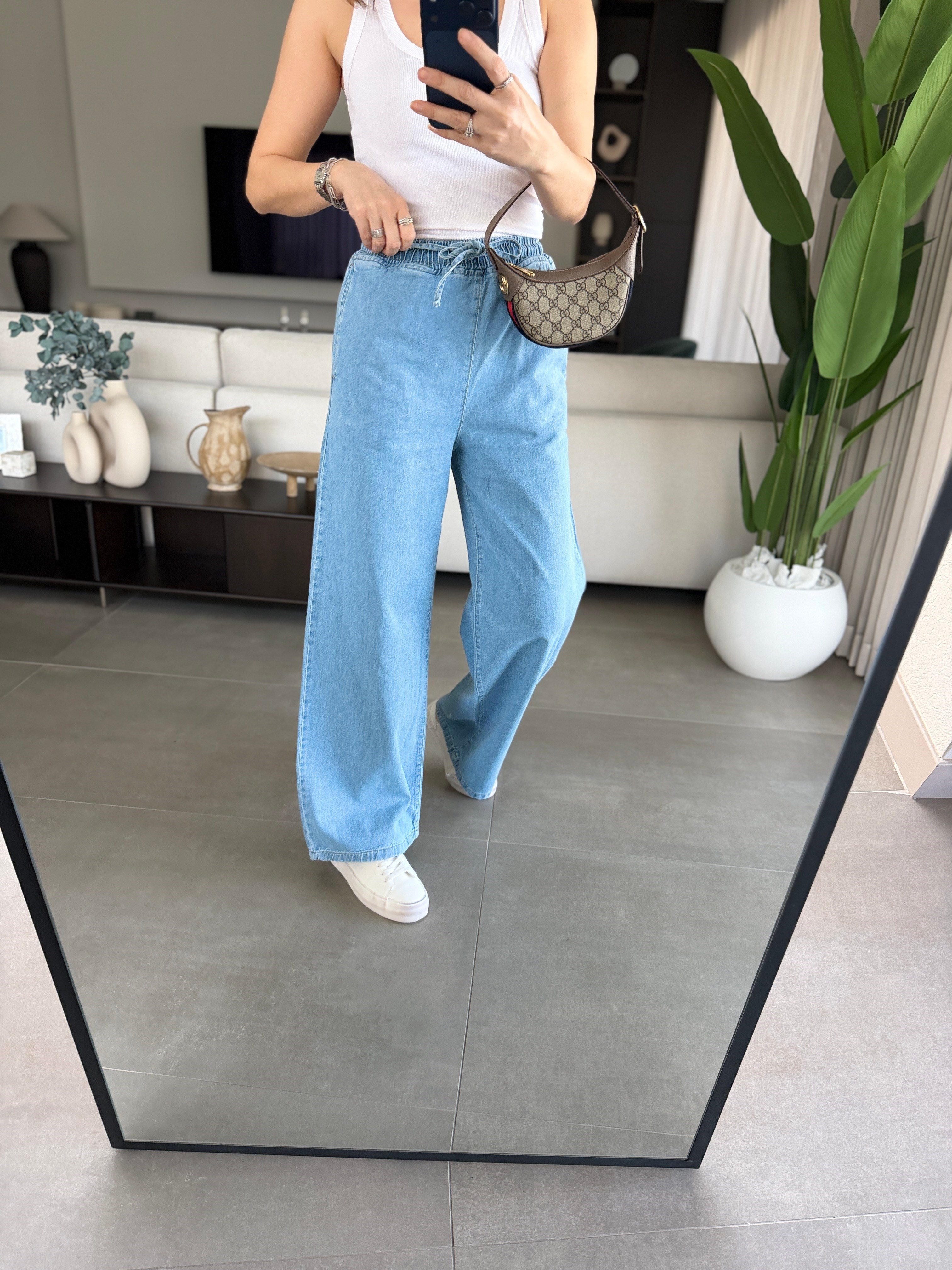 Açık Mavi ZR Model Bel Lastikli Pantolon
