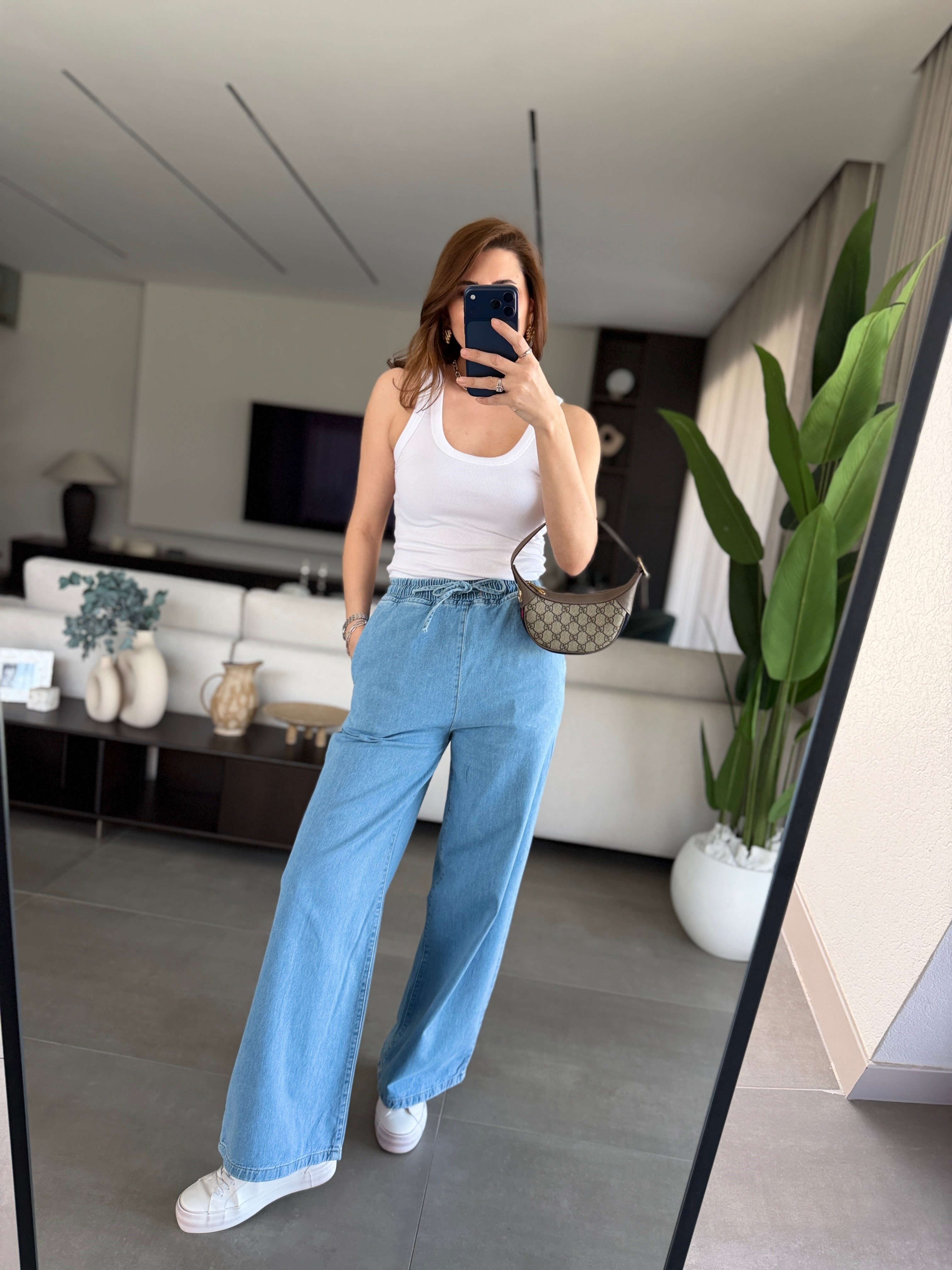 Açık Mavi ZR Model Bel Lastikli Pantolon