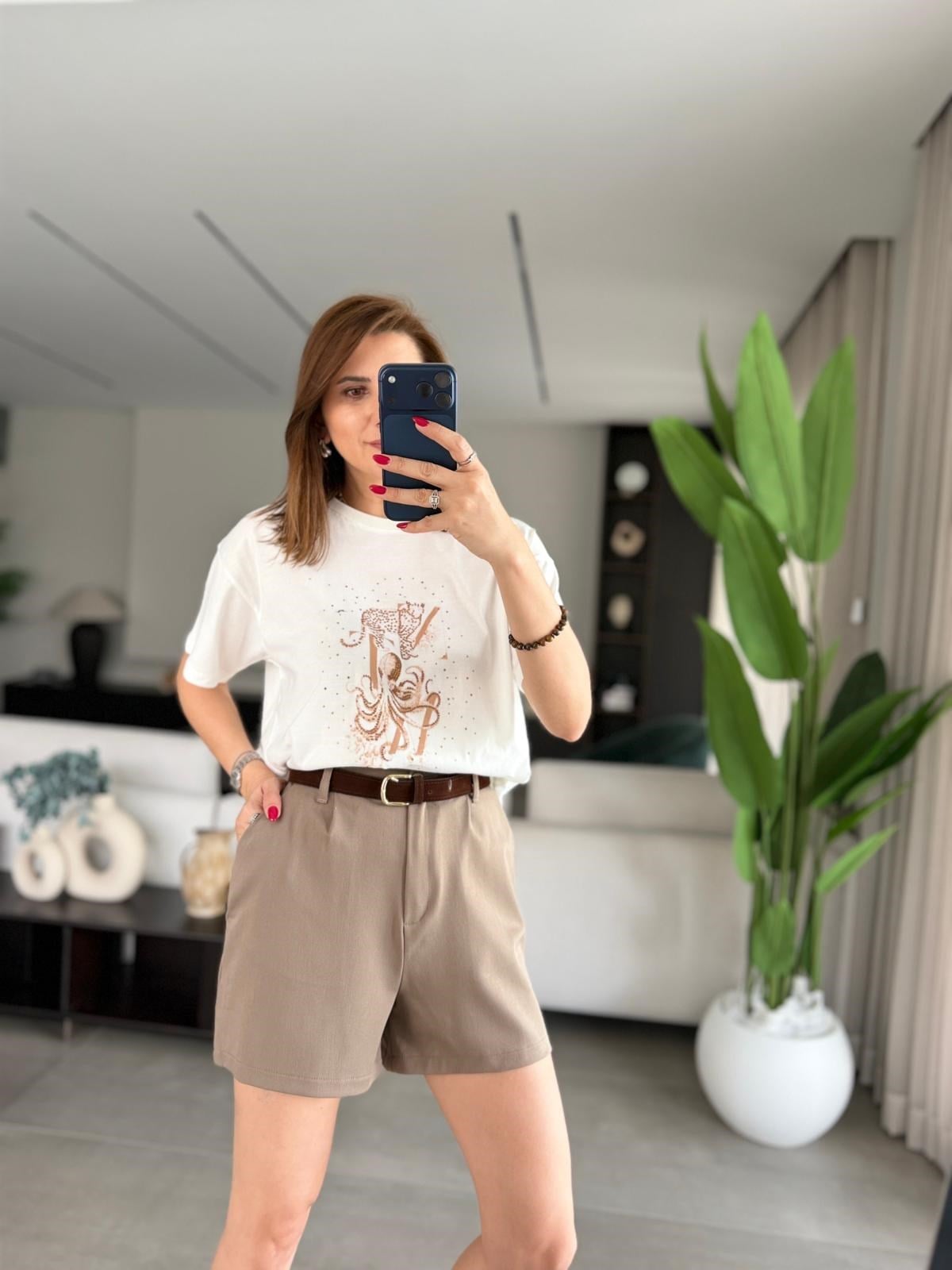 Ahtapot Baskılı T-shirt