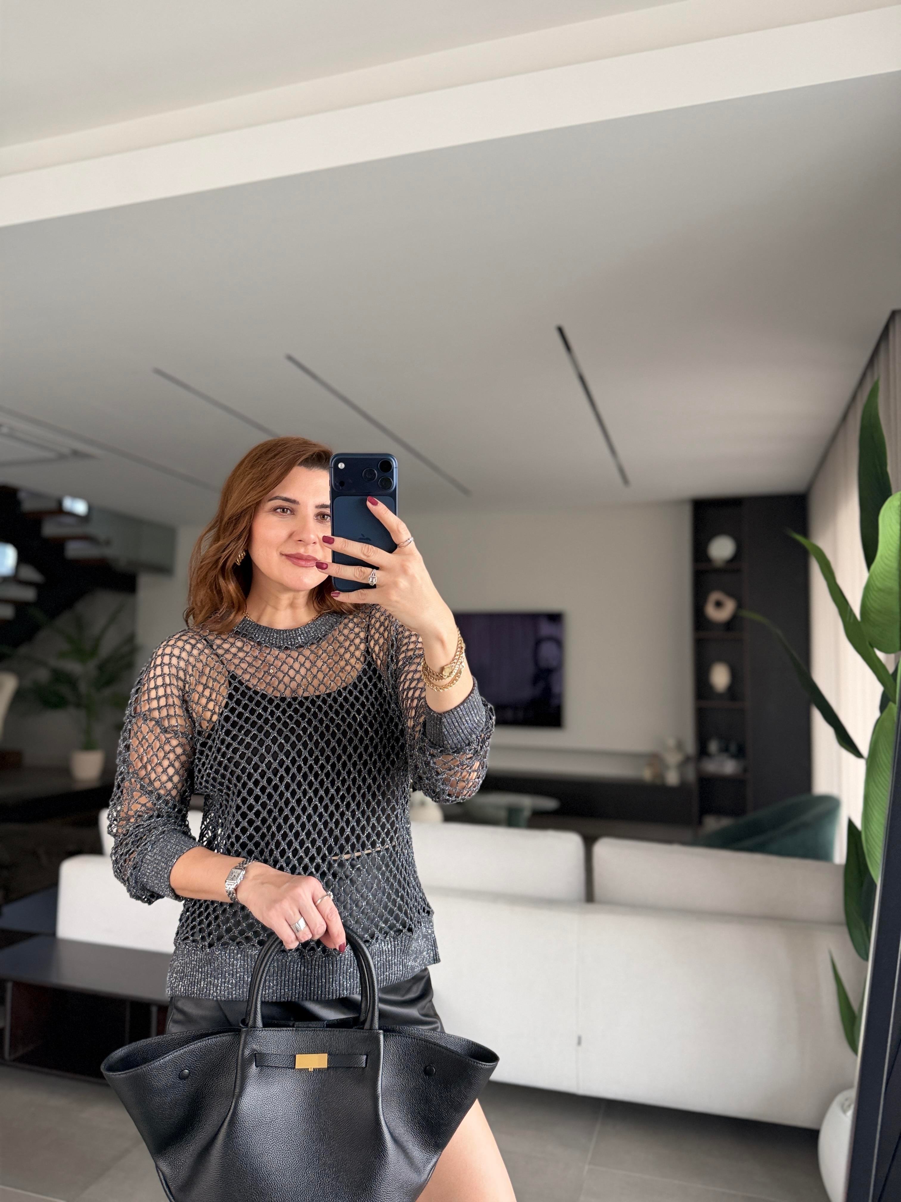 Antrasit Simli Merserize Bluz