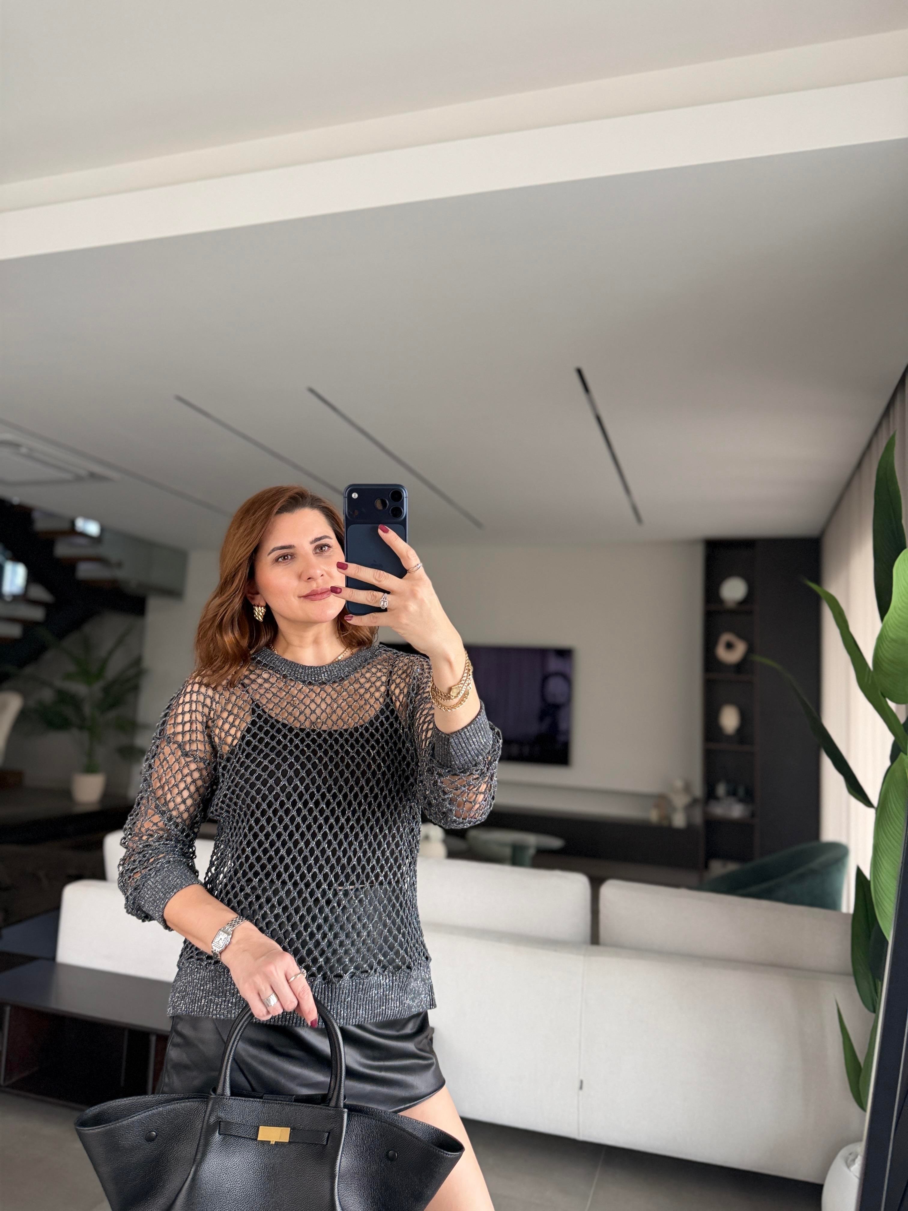 Antrasit Simli Merserize Bluz