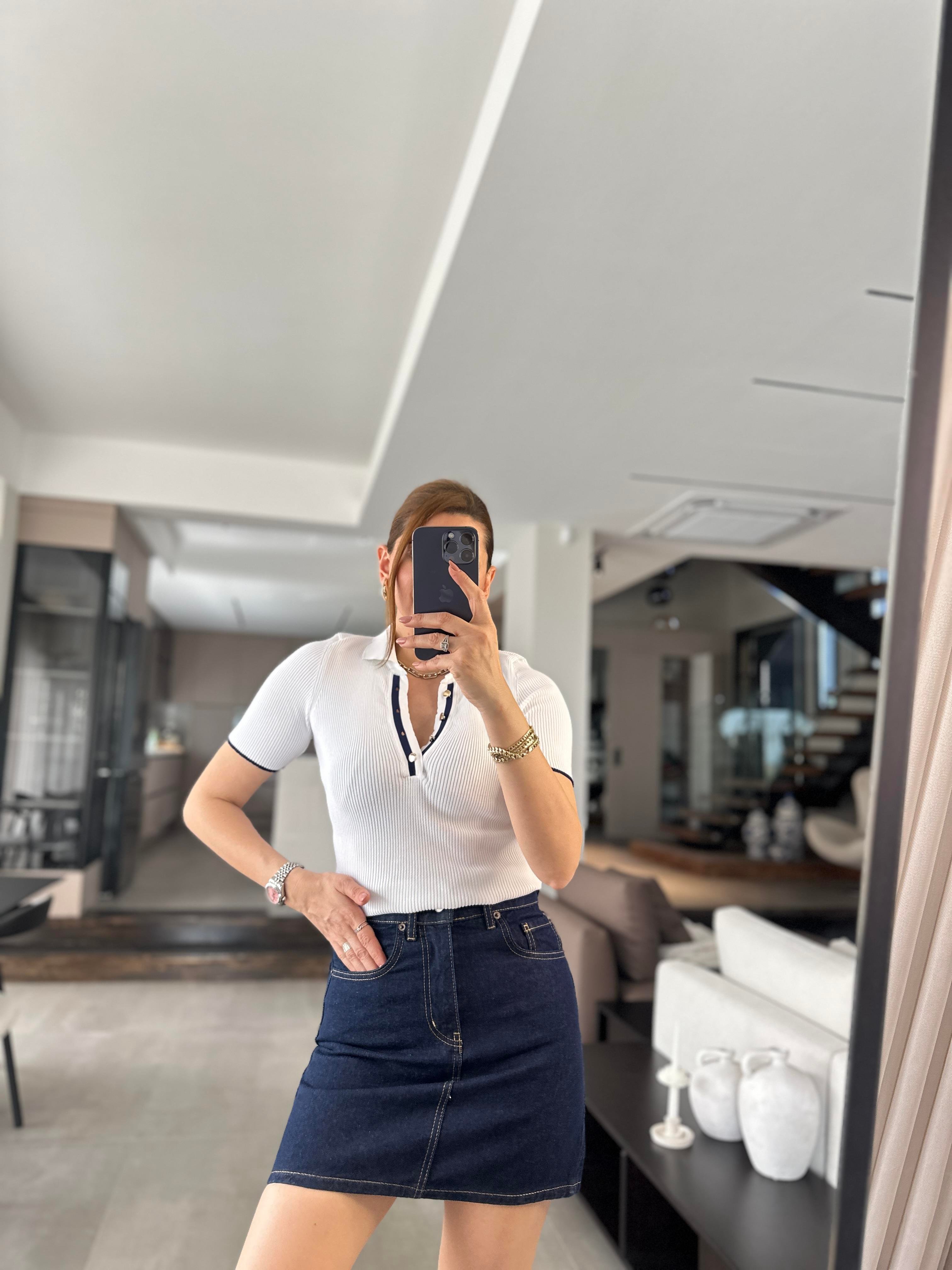 Arka Cep Detaylı Zr Model Kot Etek