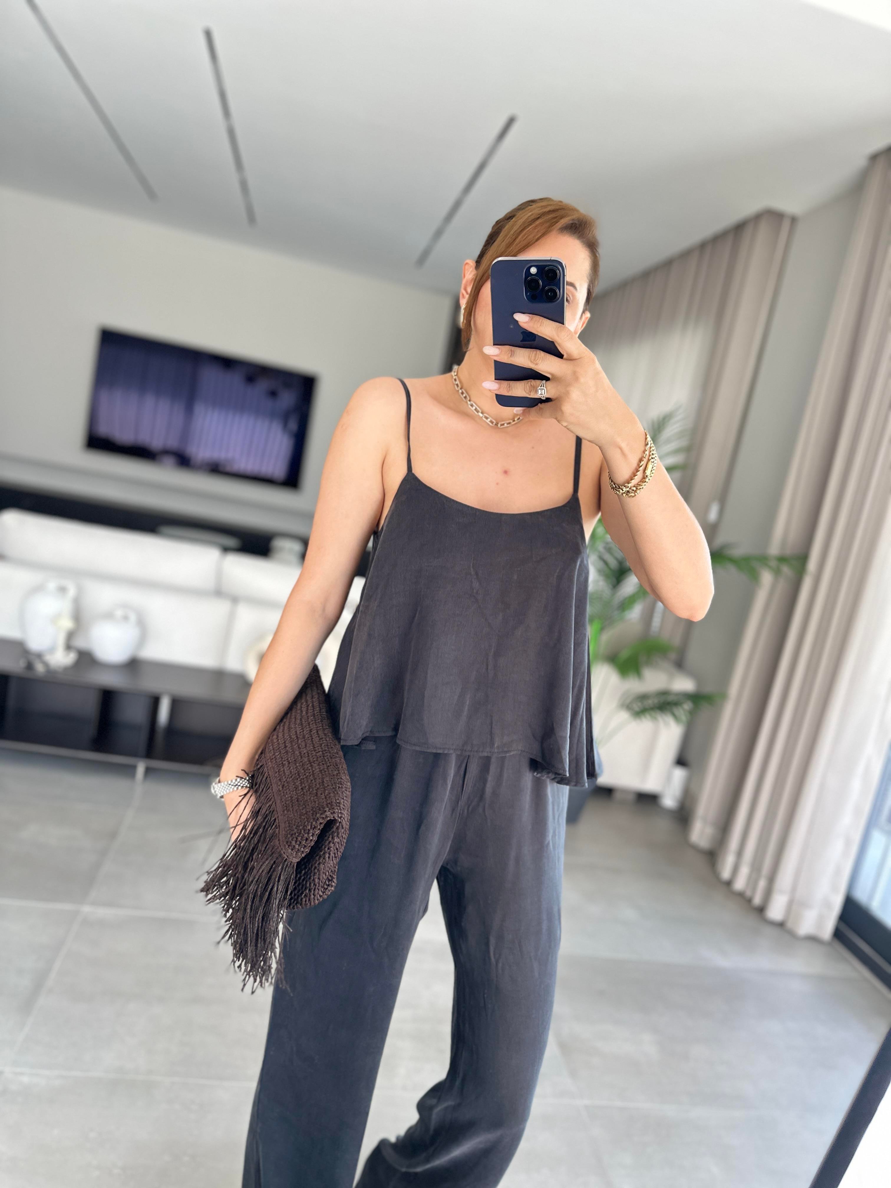 Askılı Bluz Takım