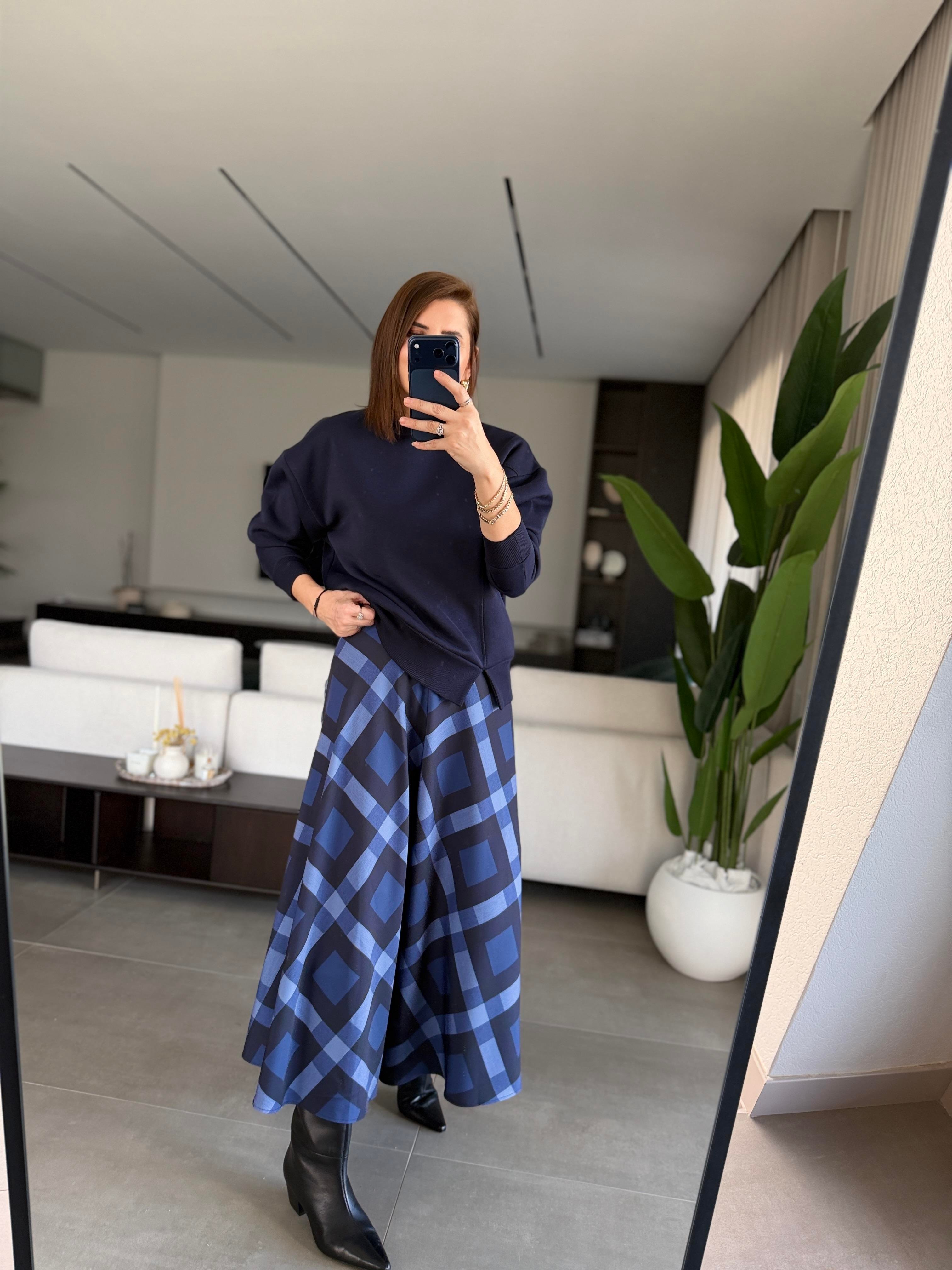 Astarlı Ekoseli Etek