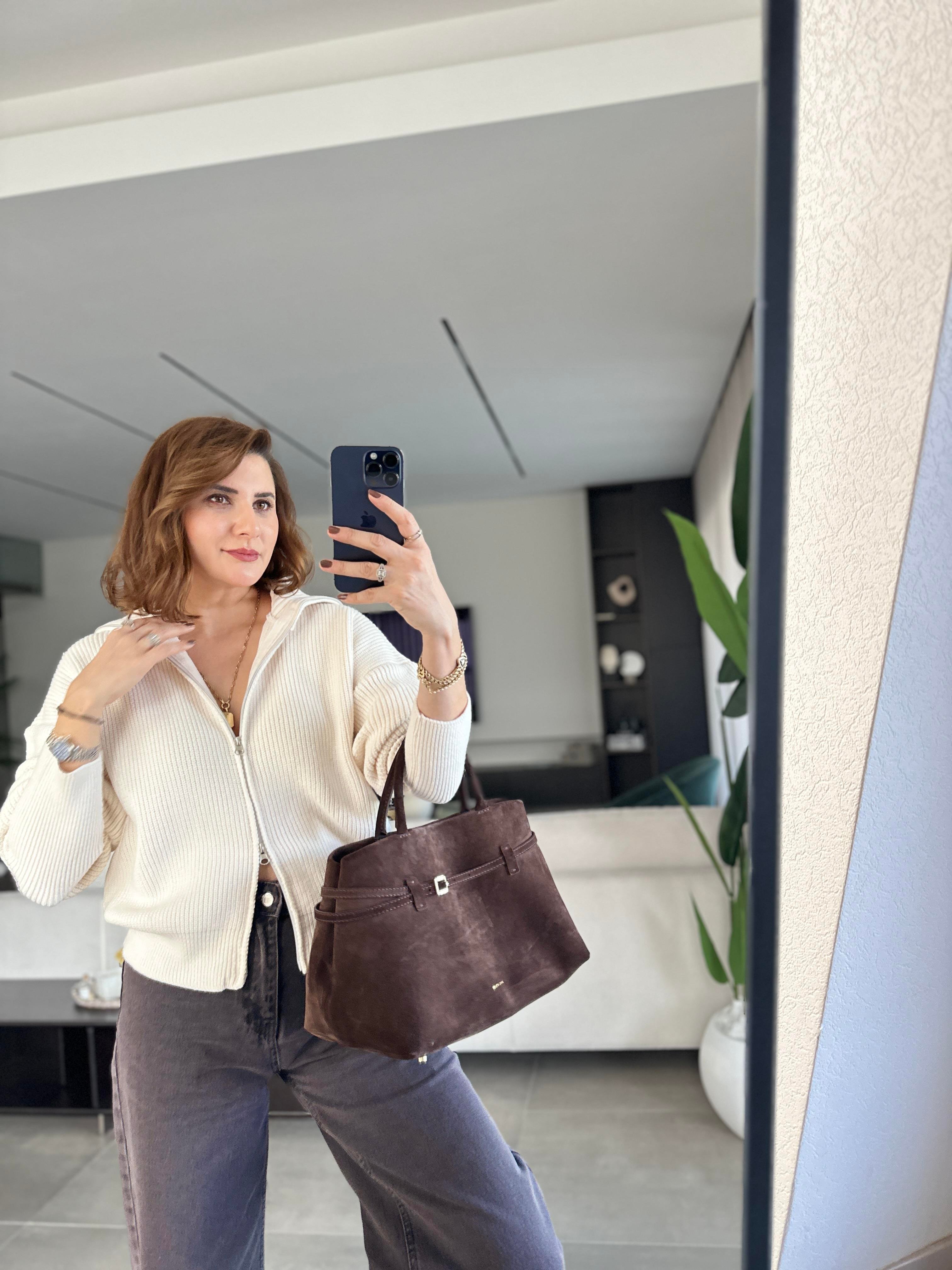 Balıkçı Yaka Çift Fermuarlı Hırka