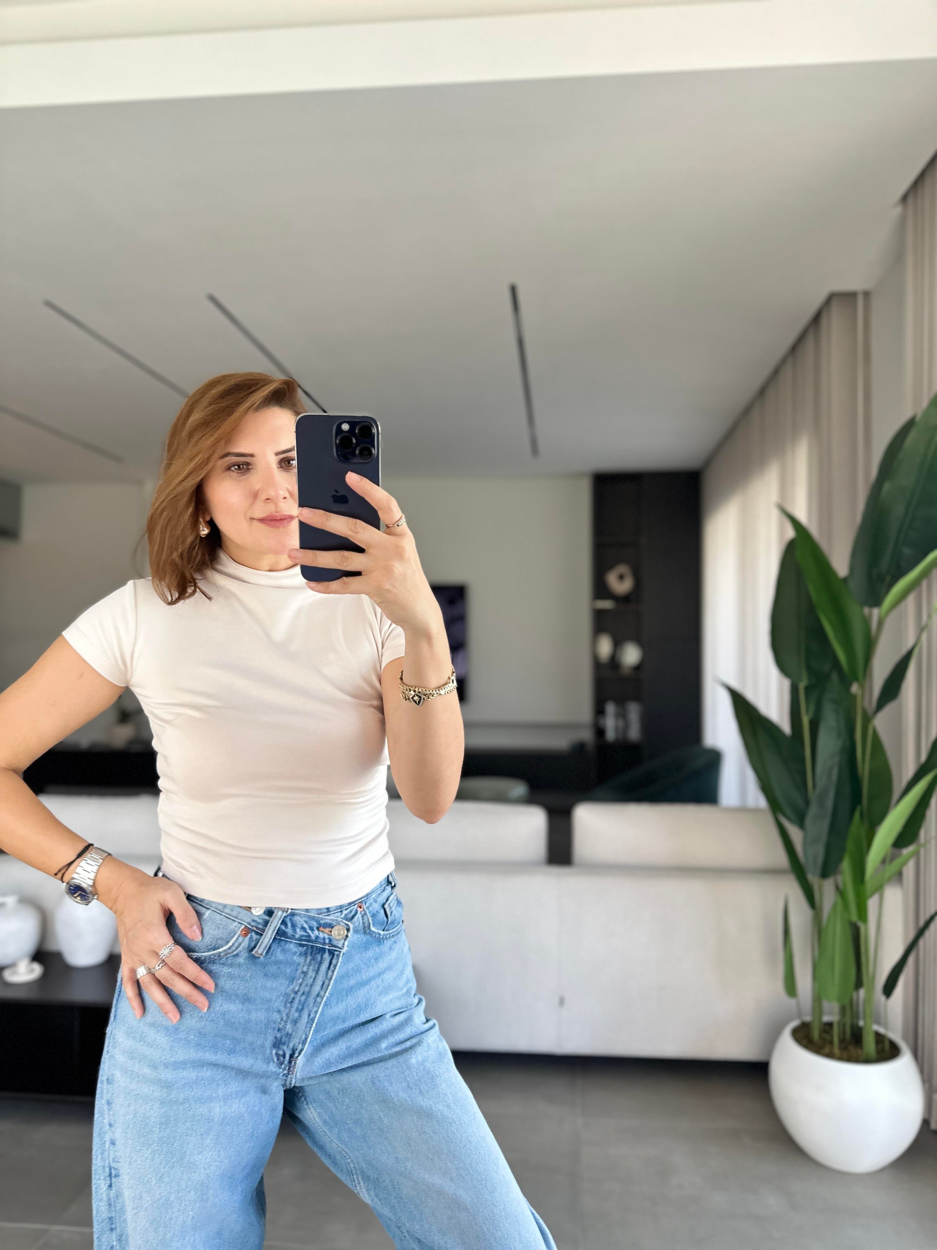 Bej Bebe Kol Basic T-shirt