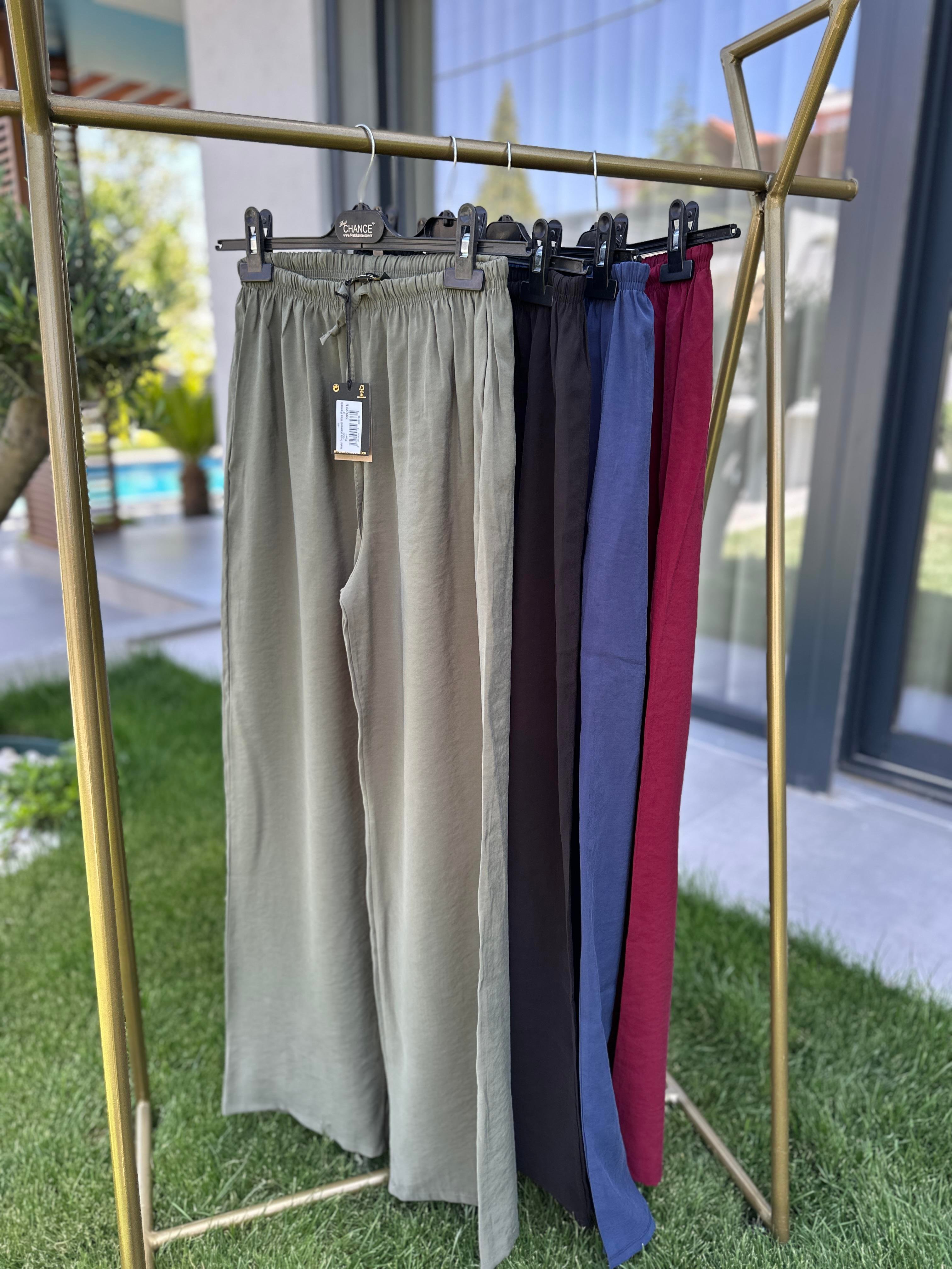 Bej İnce Kemerli Mas Pantolon
