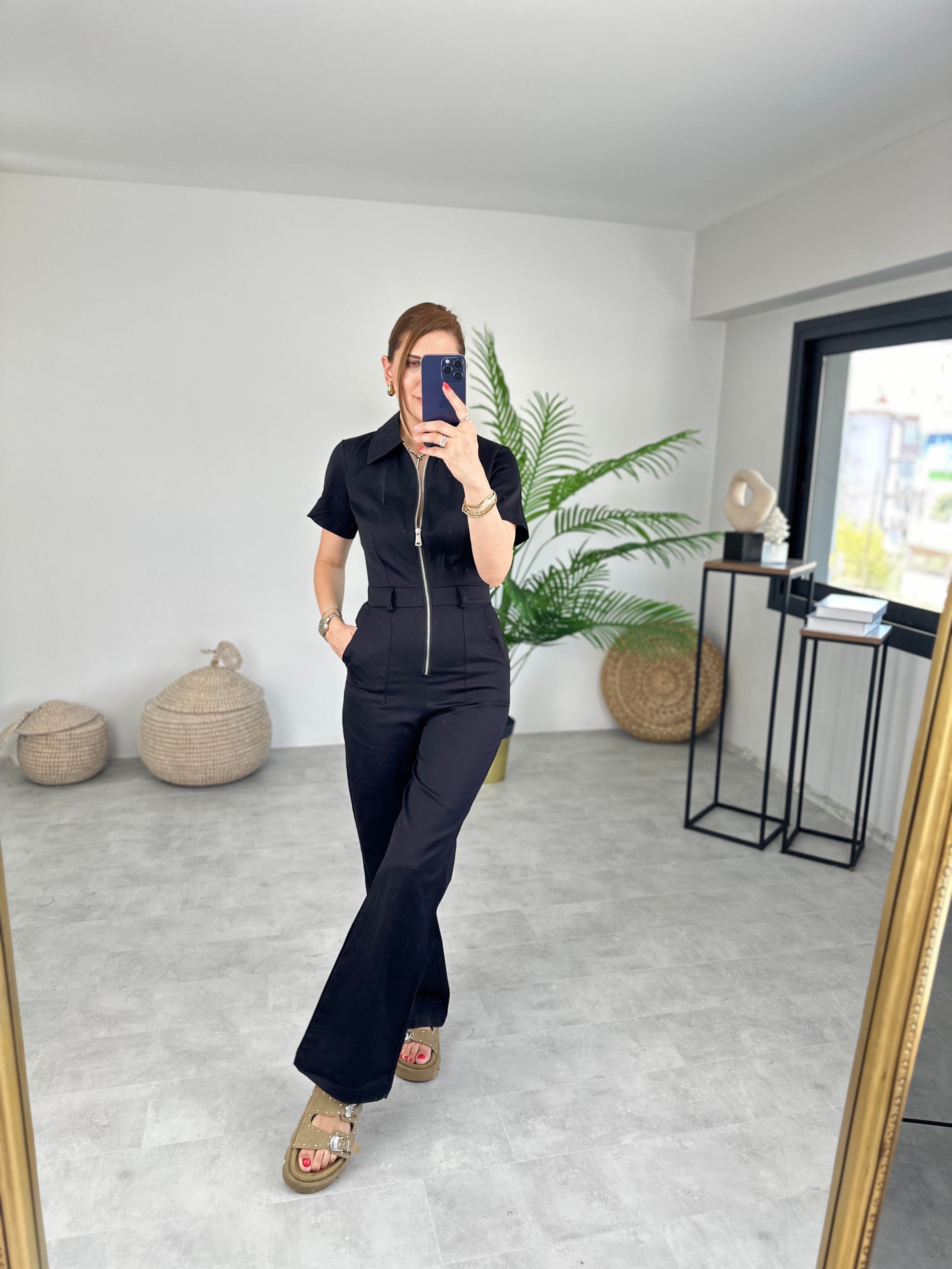 BEL KEMERLİ FERMUARLI GABARDİN TULUM