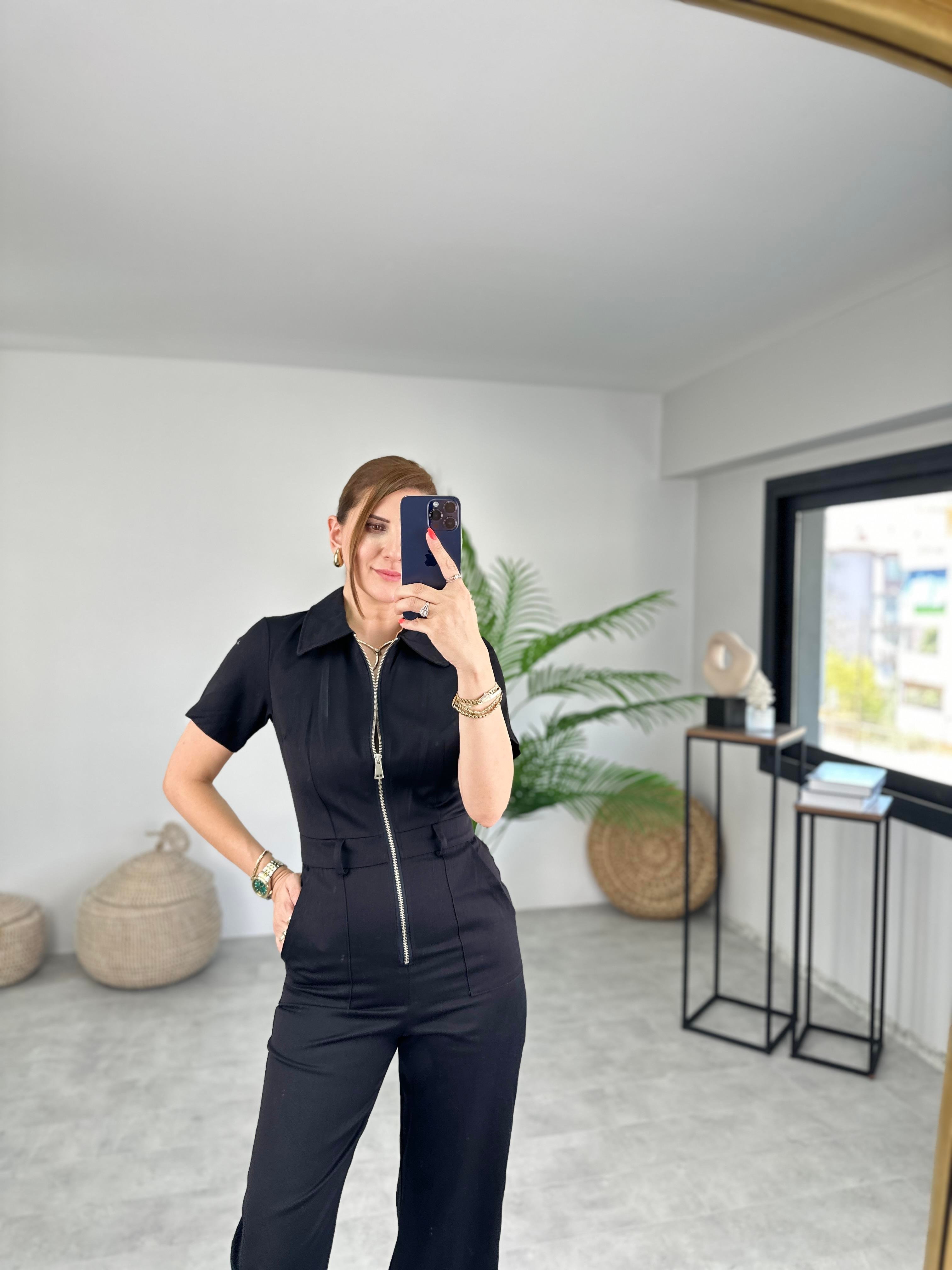 BEL KEMERLİ FERMUARLI GABARDİN TULUM