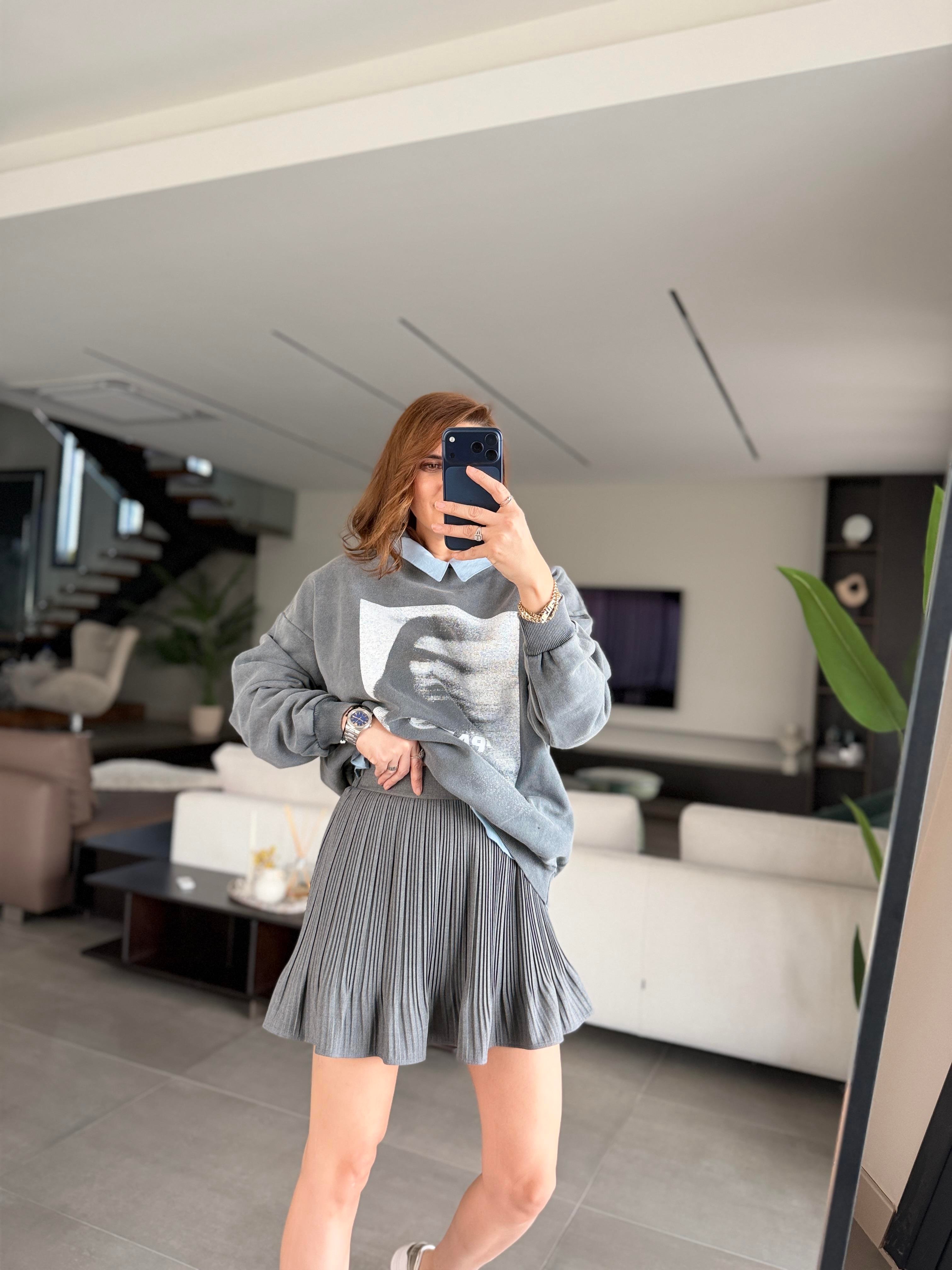 Bel Lastikli Piliseli Etek