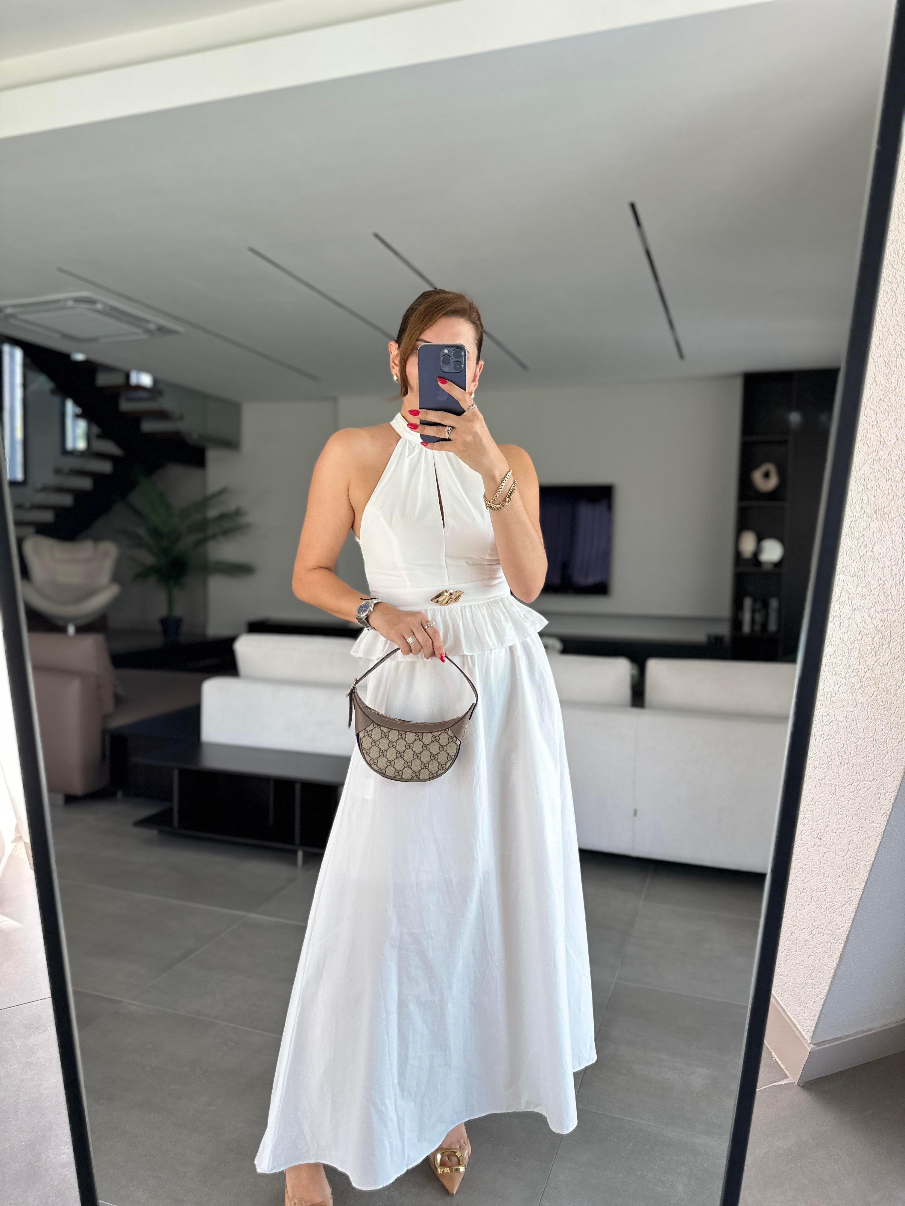 Bel Toka Detaylı Halter Yaka Takım