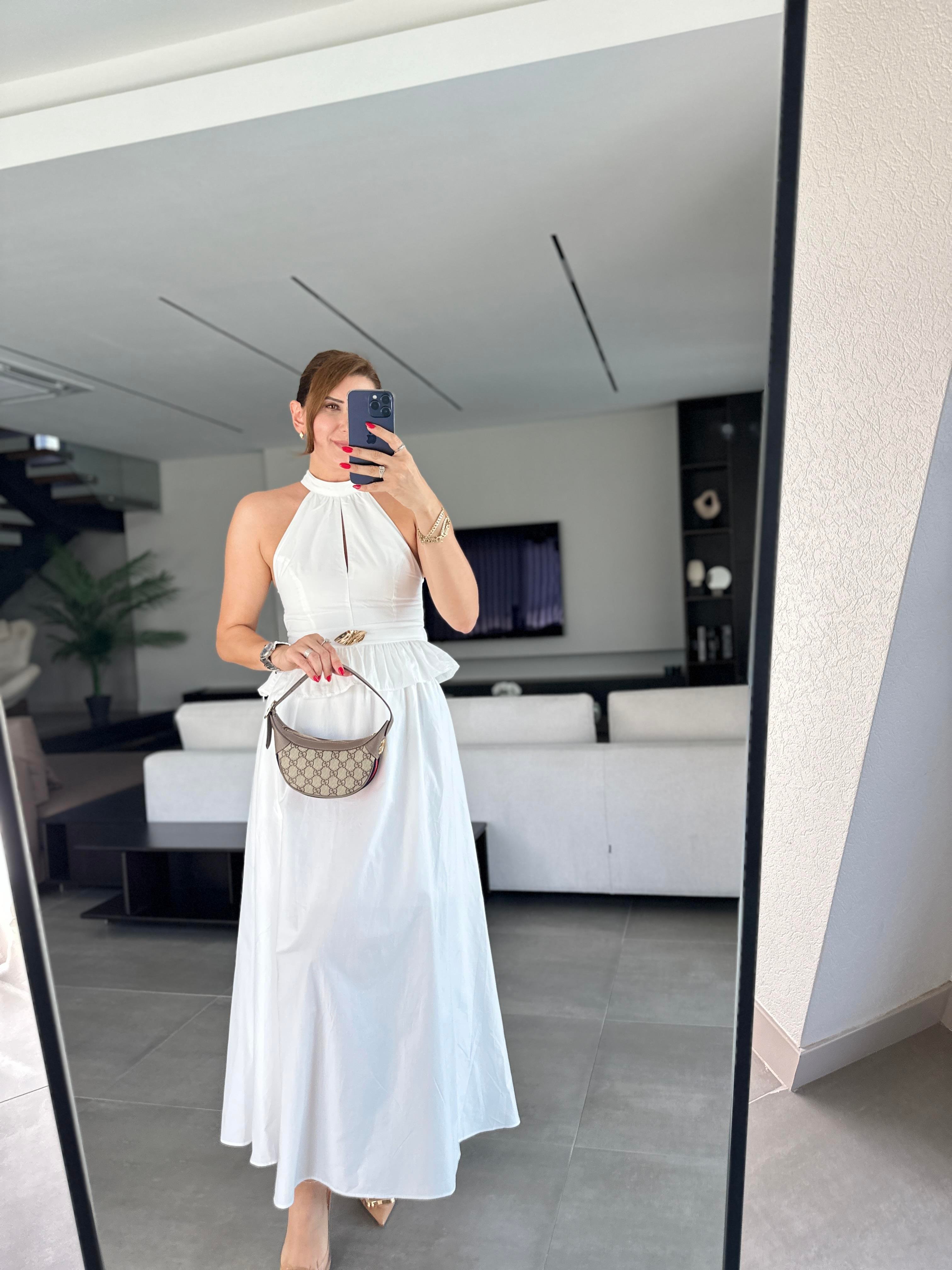 Bel Toka Detaylı Halter Yaka Takım