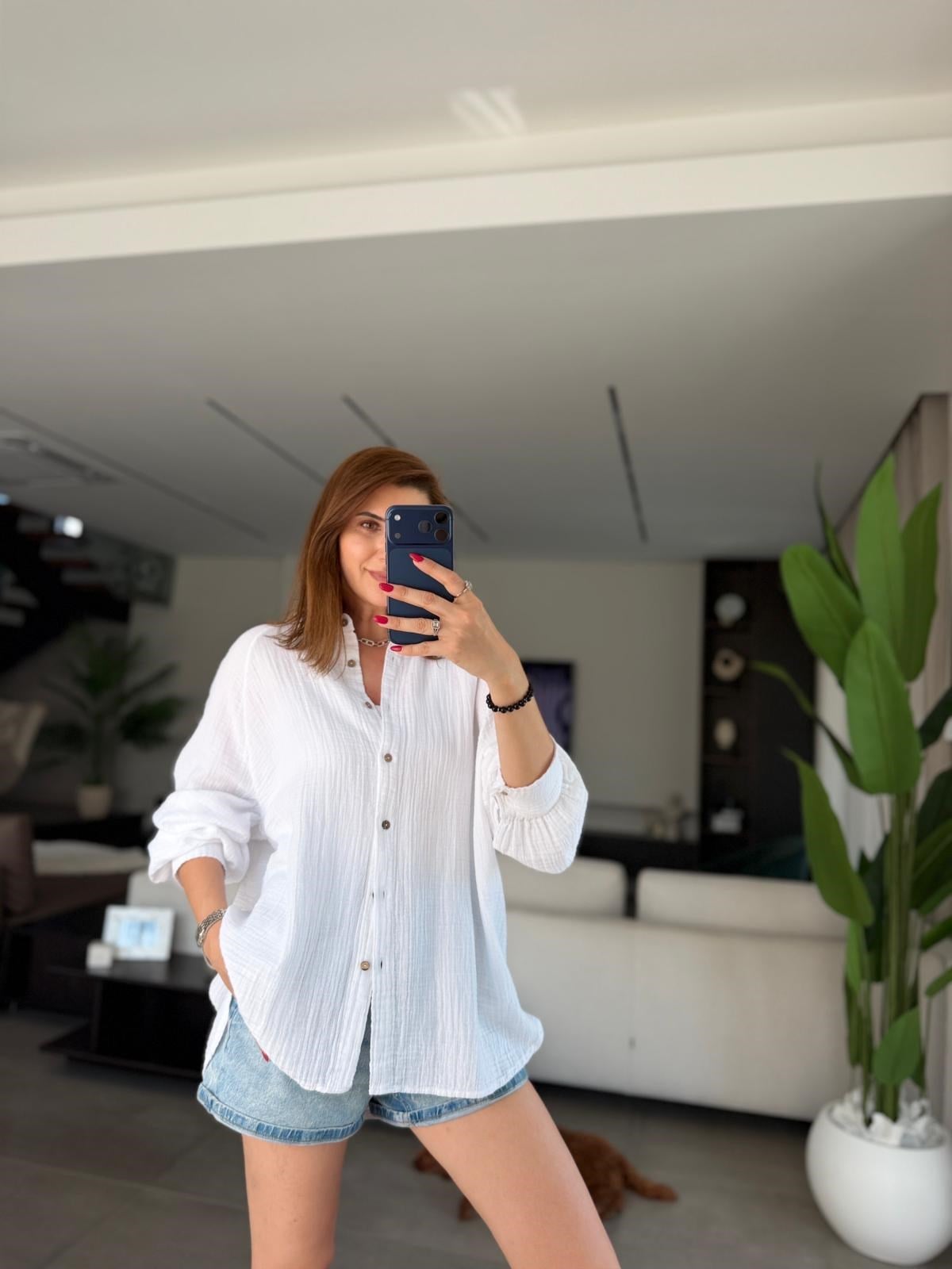 Beyaz İbiza Gömlek