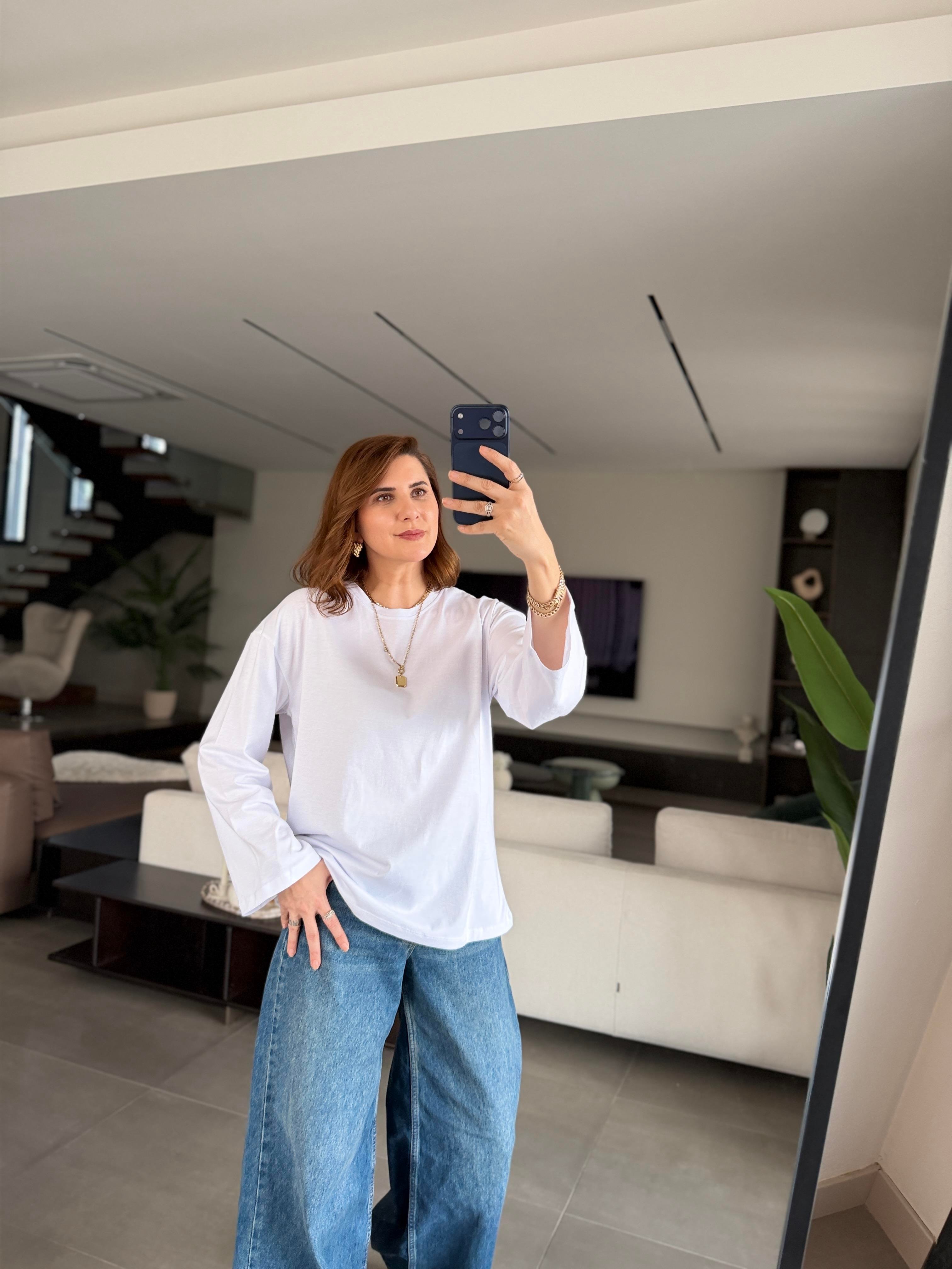 Beyaz Oslo Uzun Kol Basic Bady