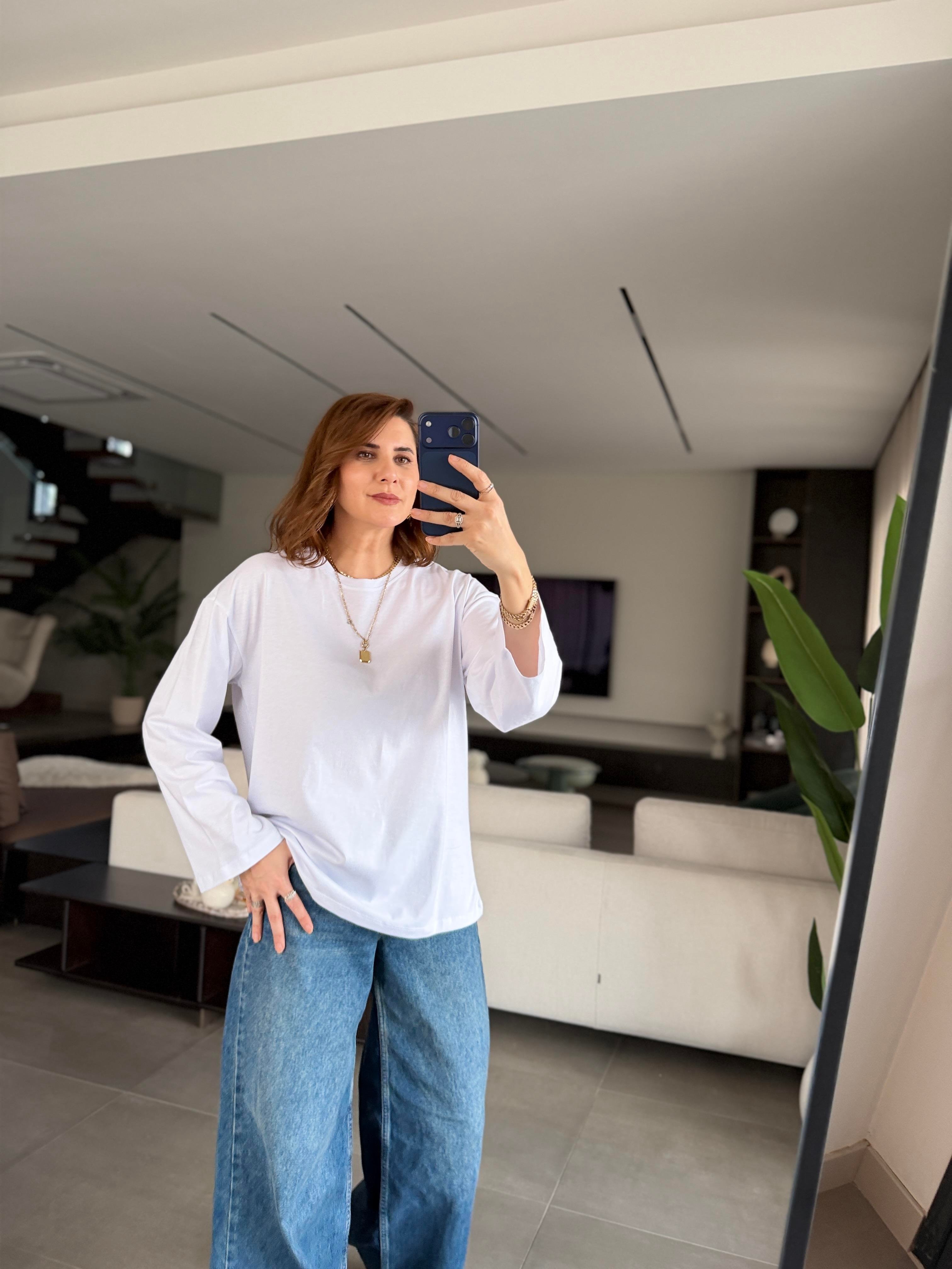 Beyaz Oslo Uzun Kol Basic Bady