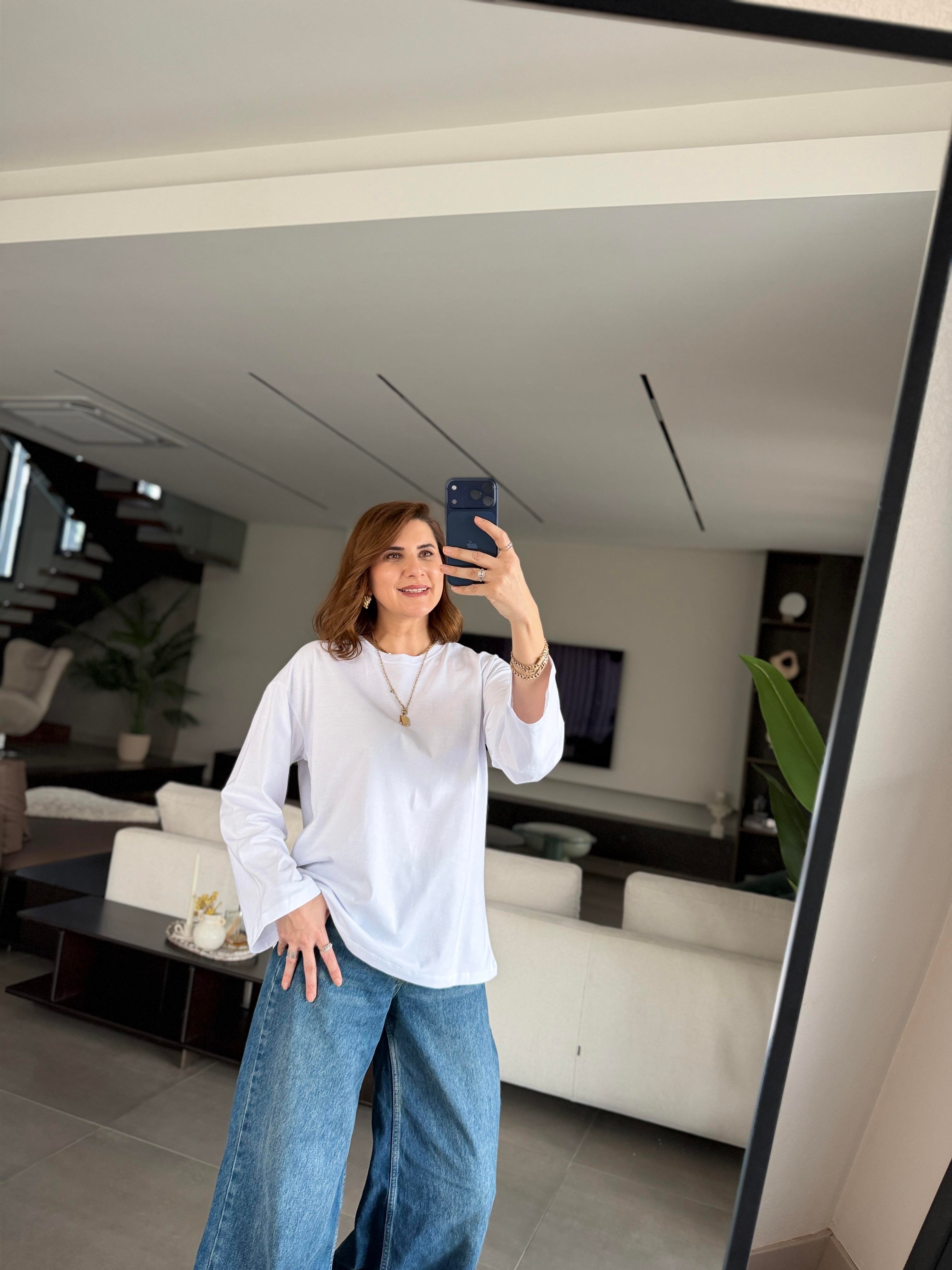 Beyaz Oslo Uzun Kol Basic Bady