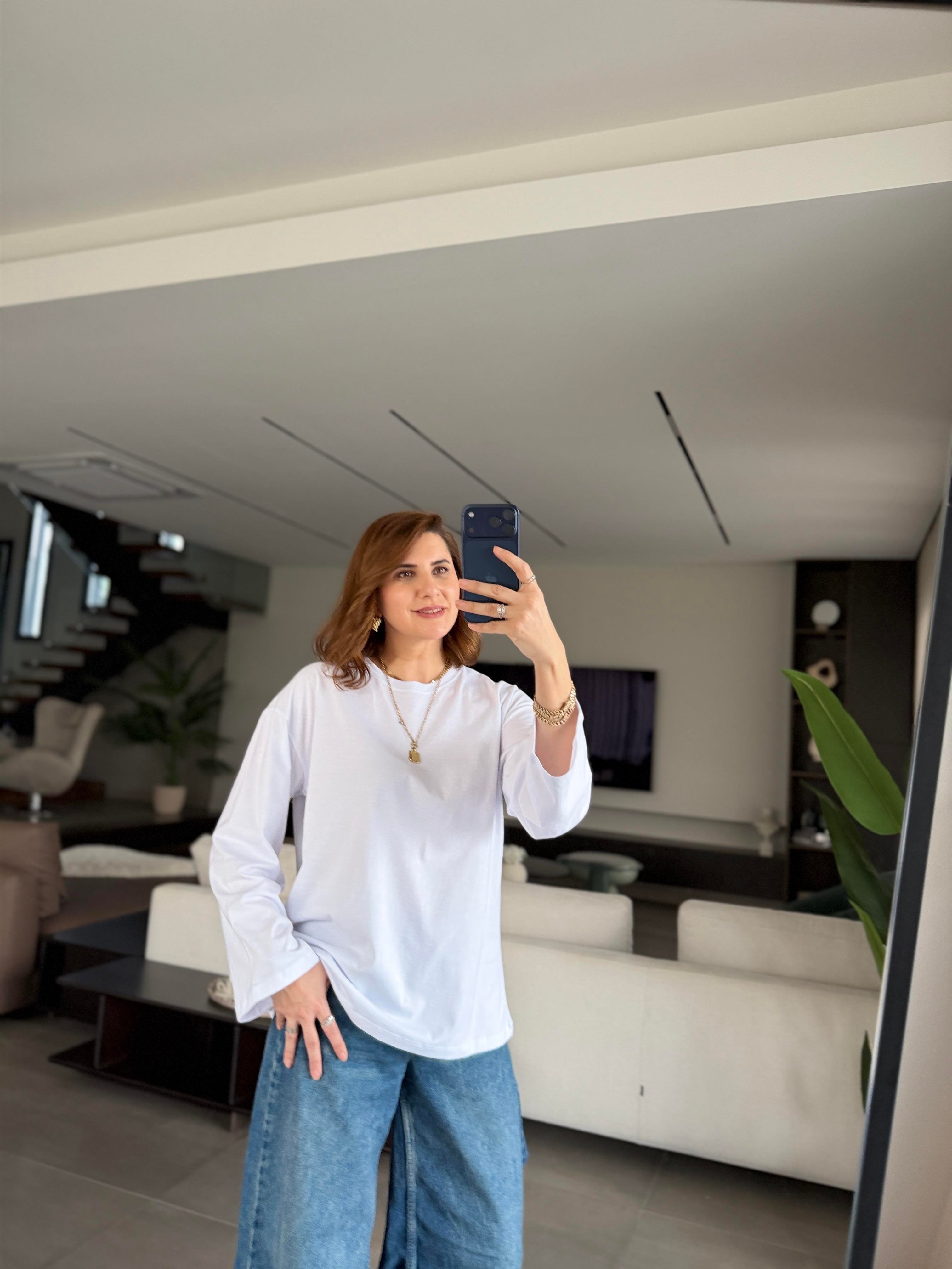 Beyaz Oslo Uzun Kol Basic Bady