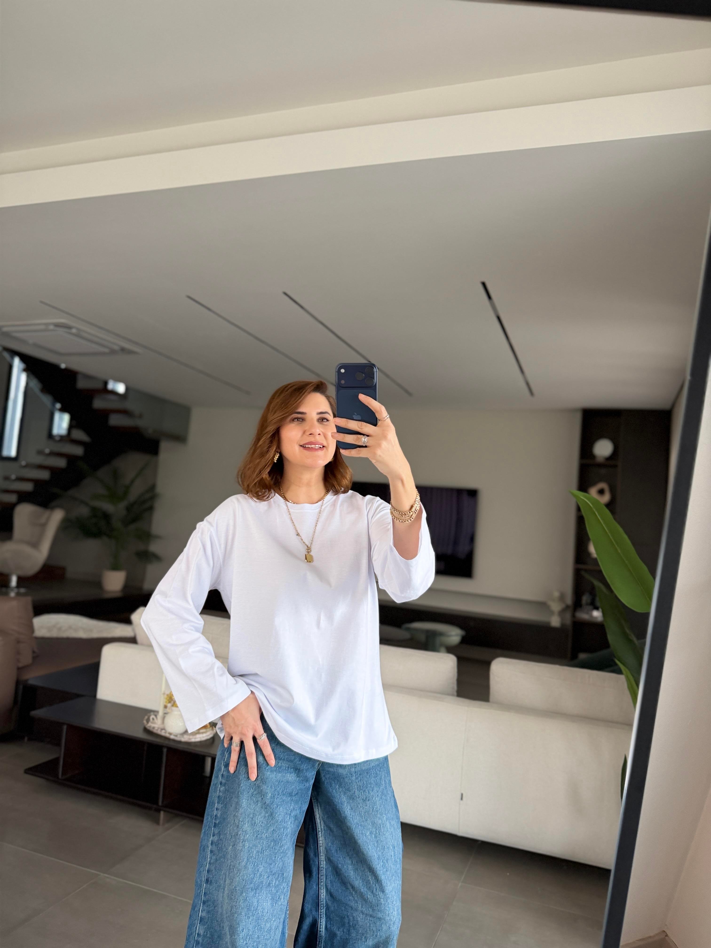 Beyaz Oslo Uzun Kol Basic Bady