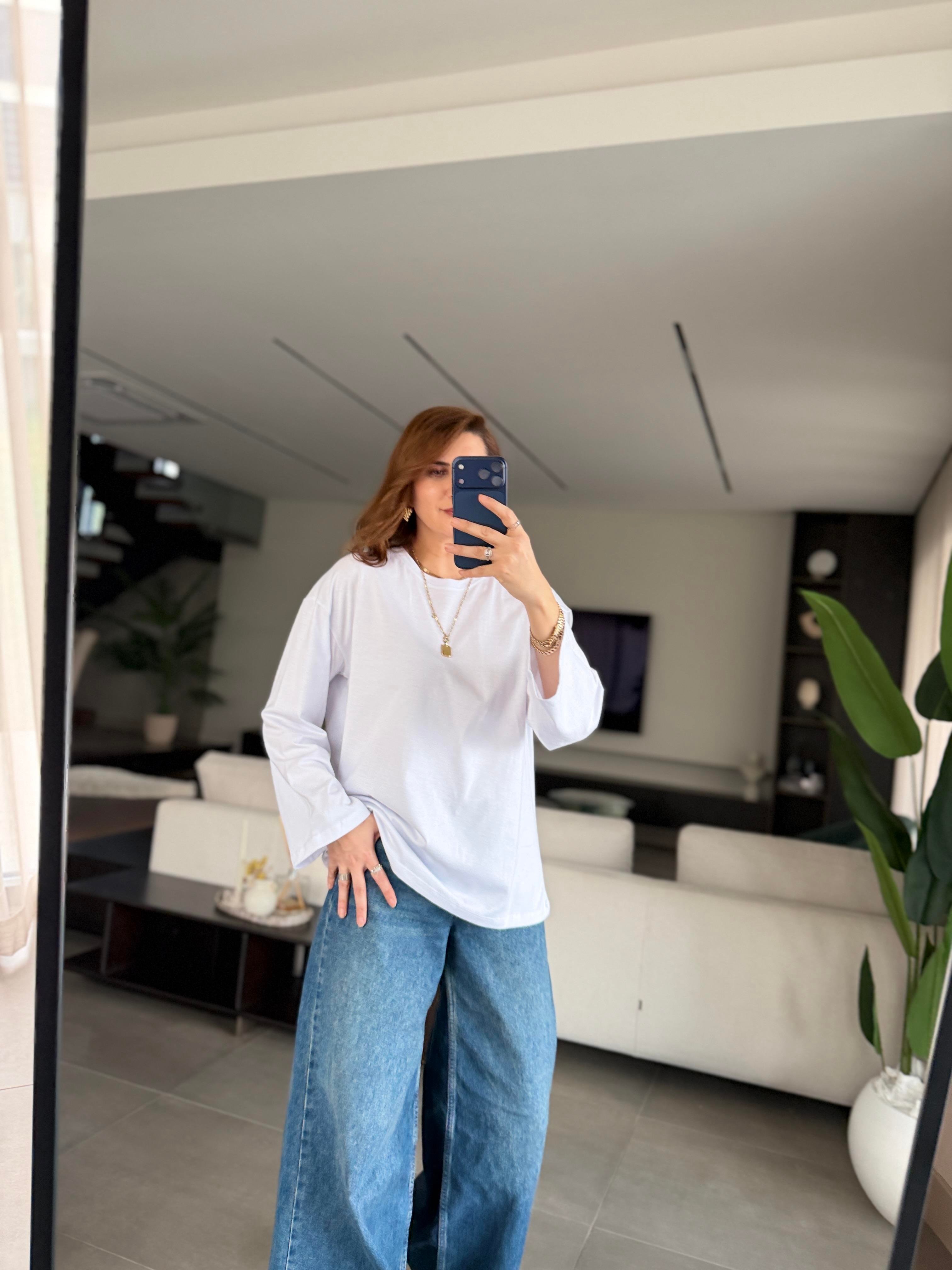 Beyaz Oslo Uzun Kol Basic Bady