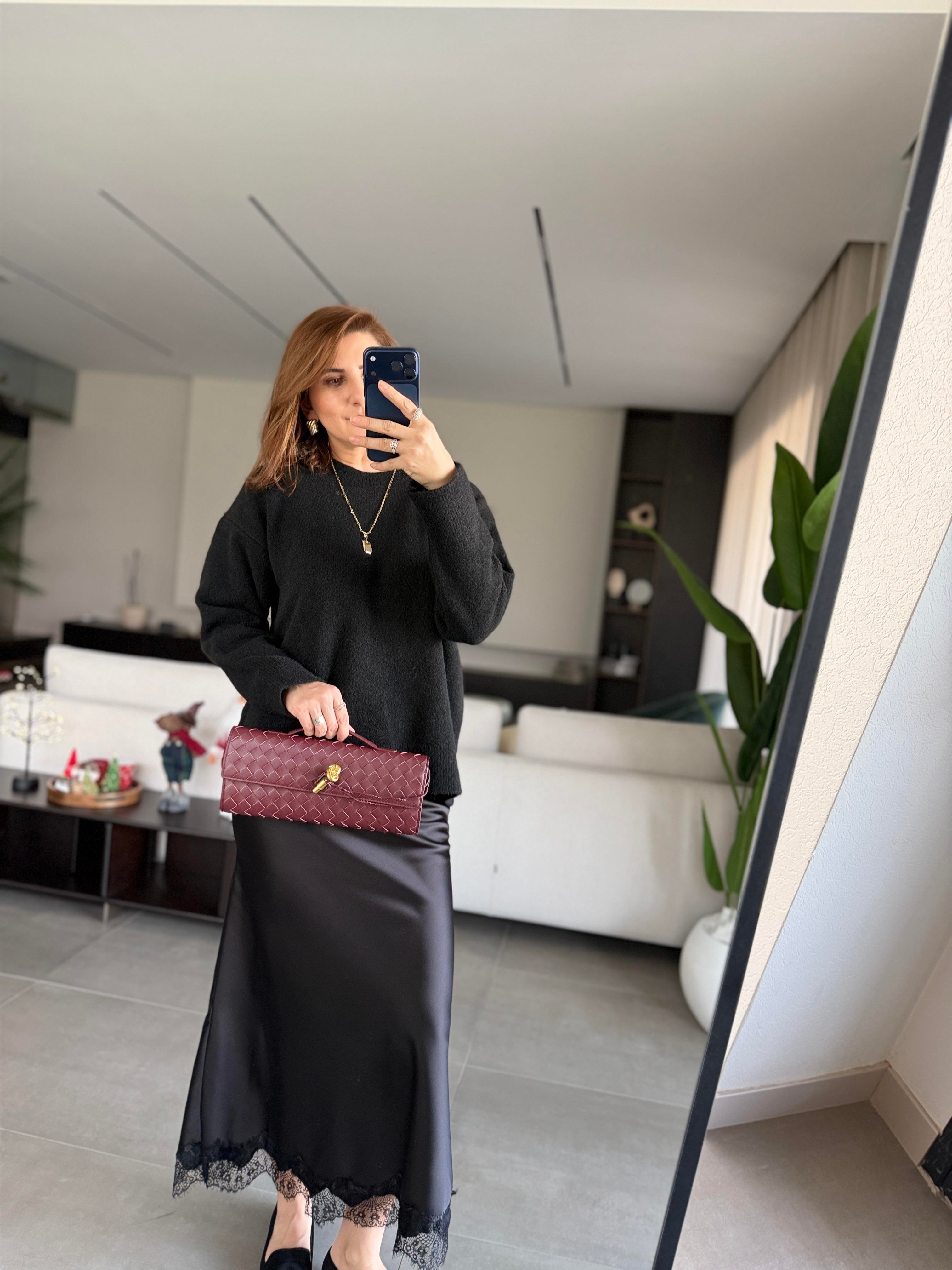 Bisiklet Yaka Oversize Kazak
