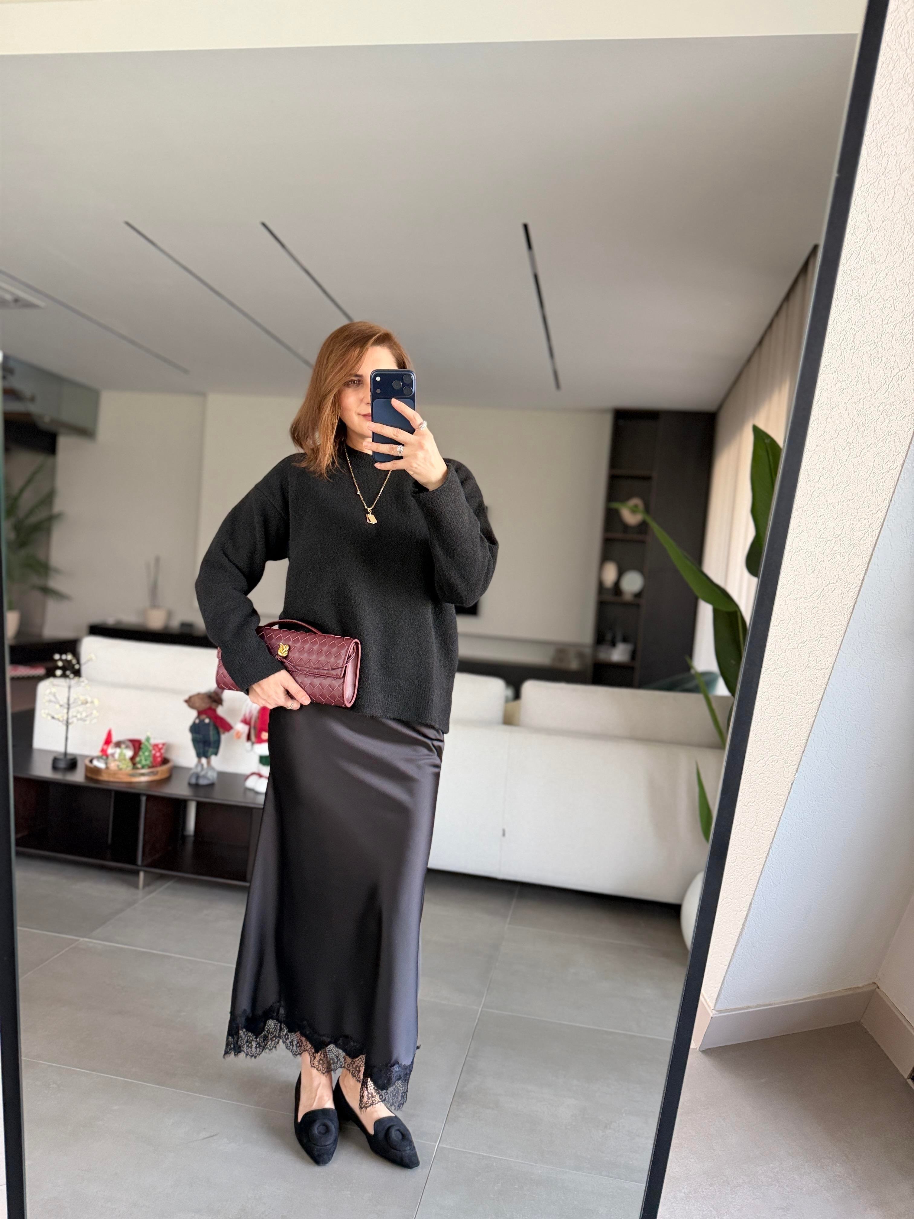 Bisiklet Yaka Oversize Kazak
