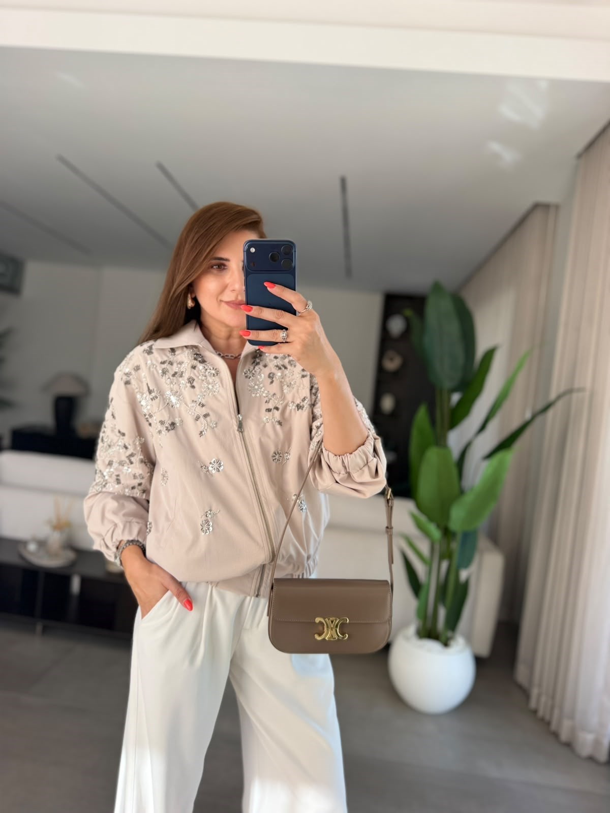 Boncuk İşlemeli Astarlı Ceket