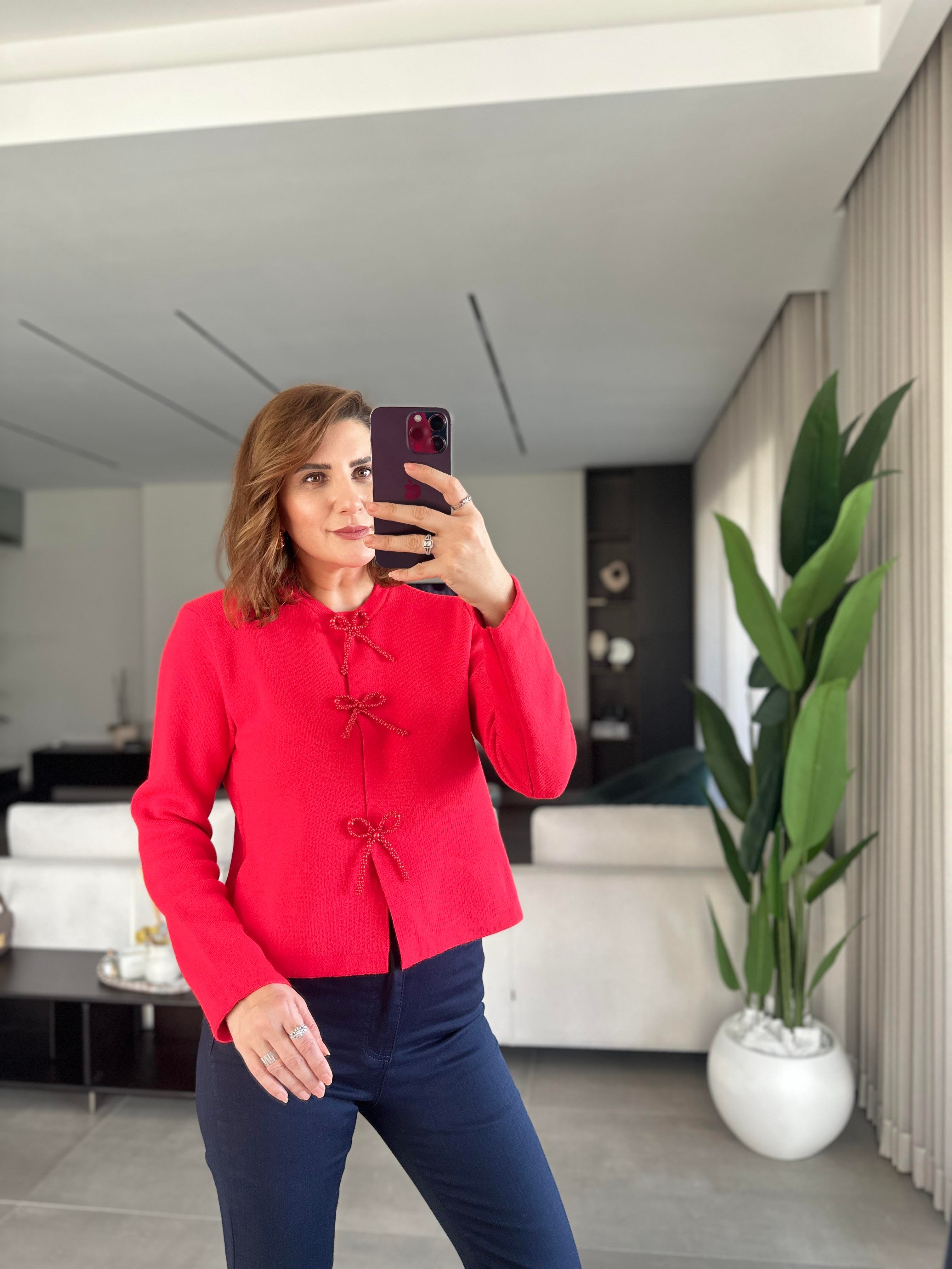 Boncuk Kurdela Detaylı Hırka