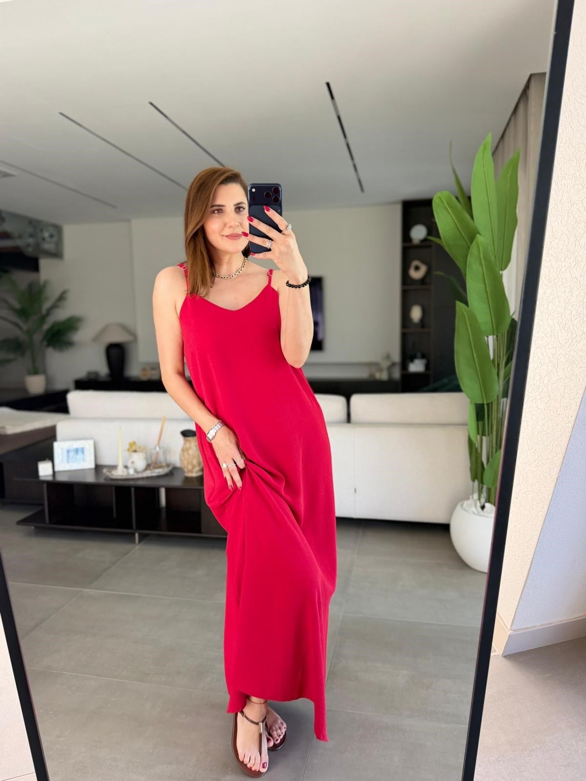 Bordo Ayarlanabilir İp Askılı Ayrobin Elbise