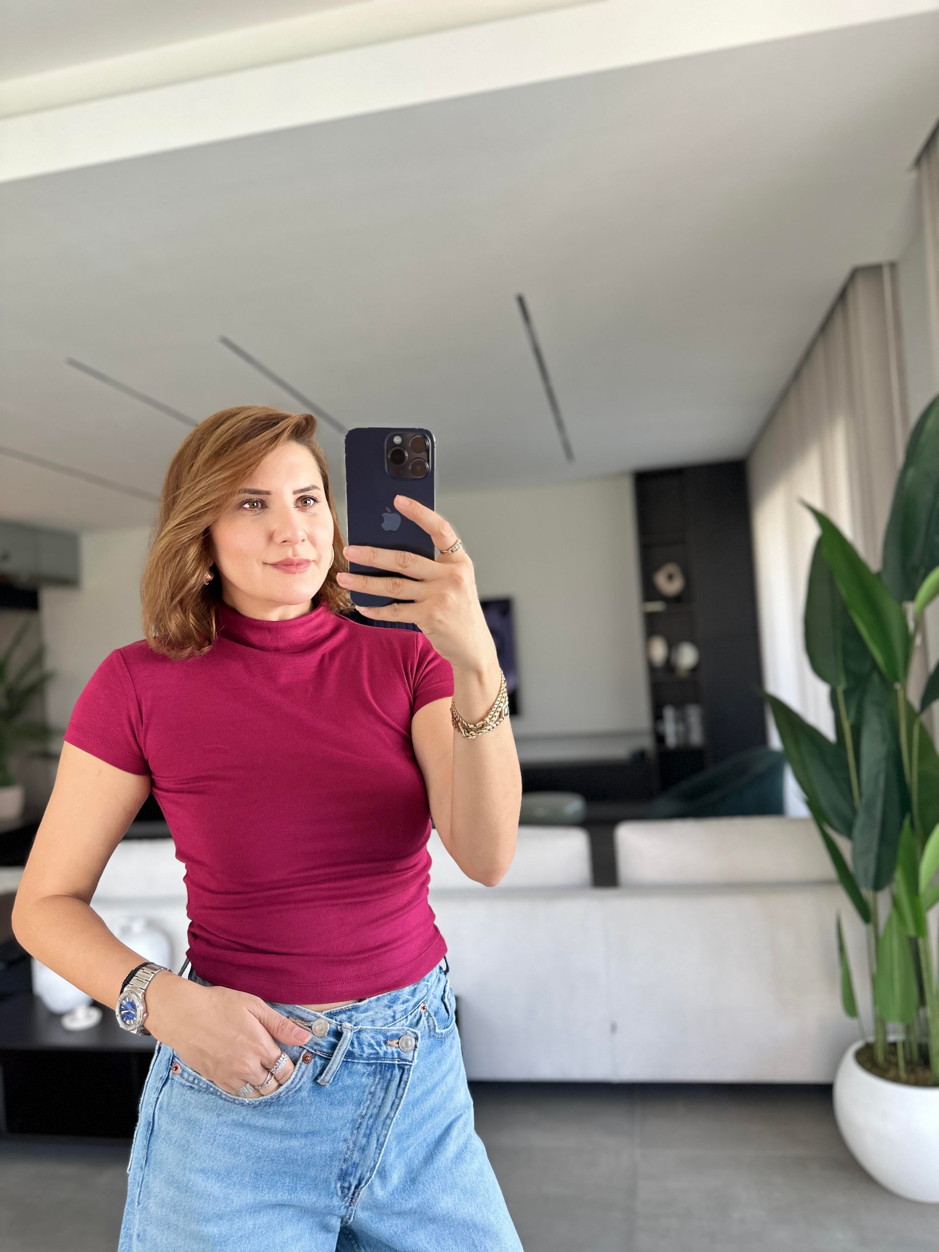 Bordo Bebe Kol Basic T-shirt