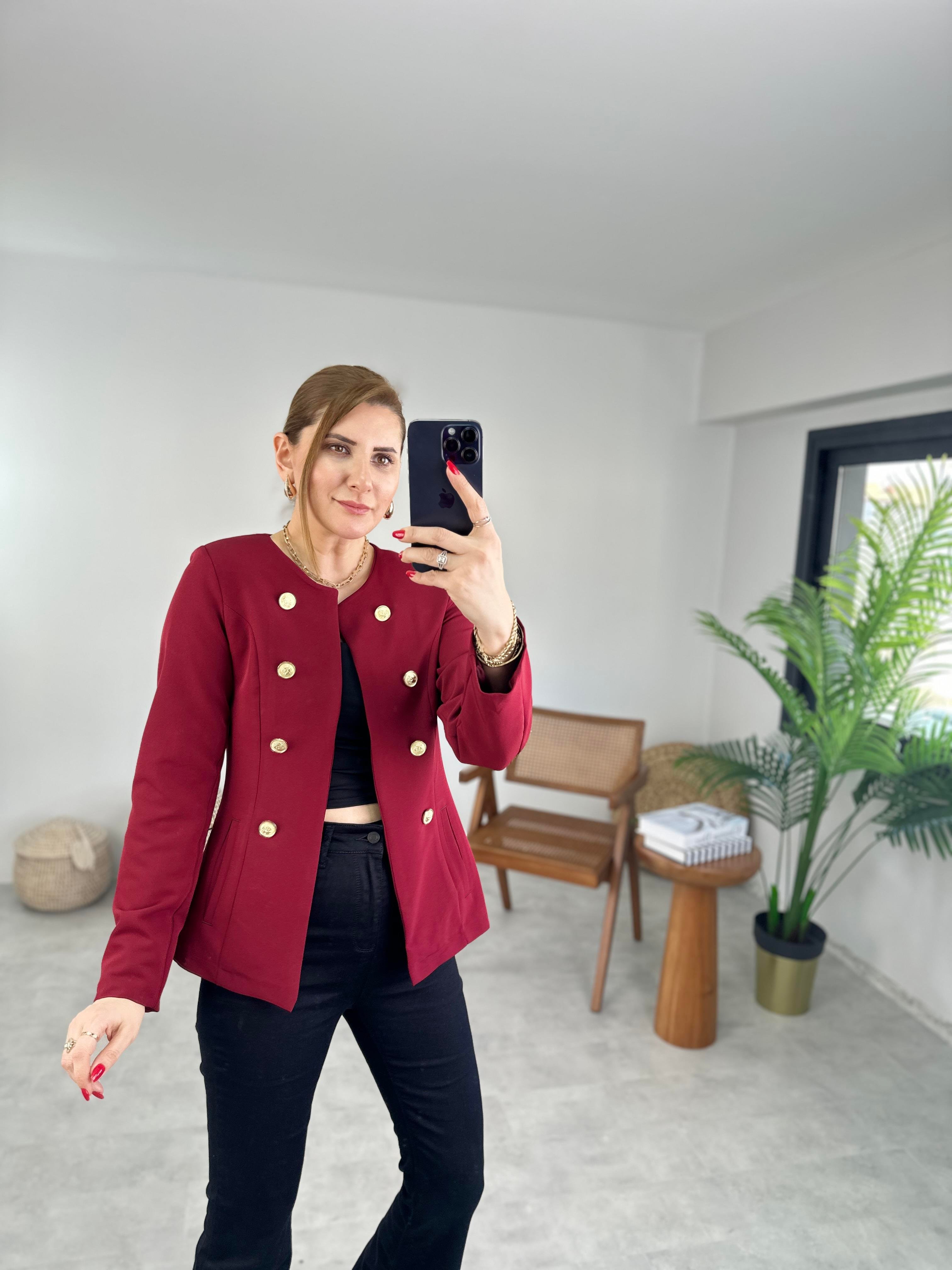 Bordo Denizci Ceket