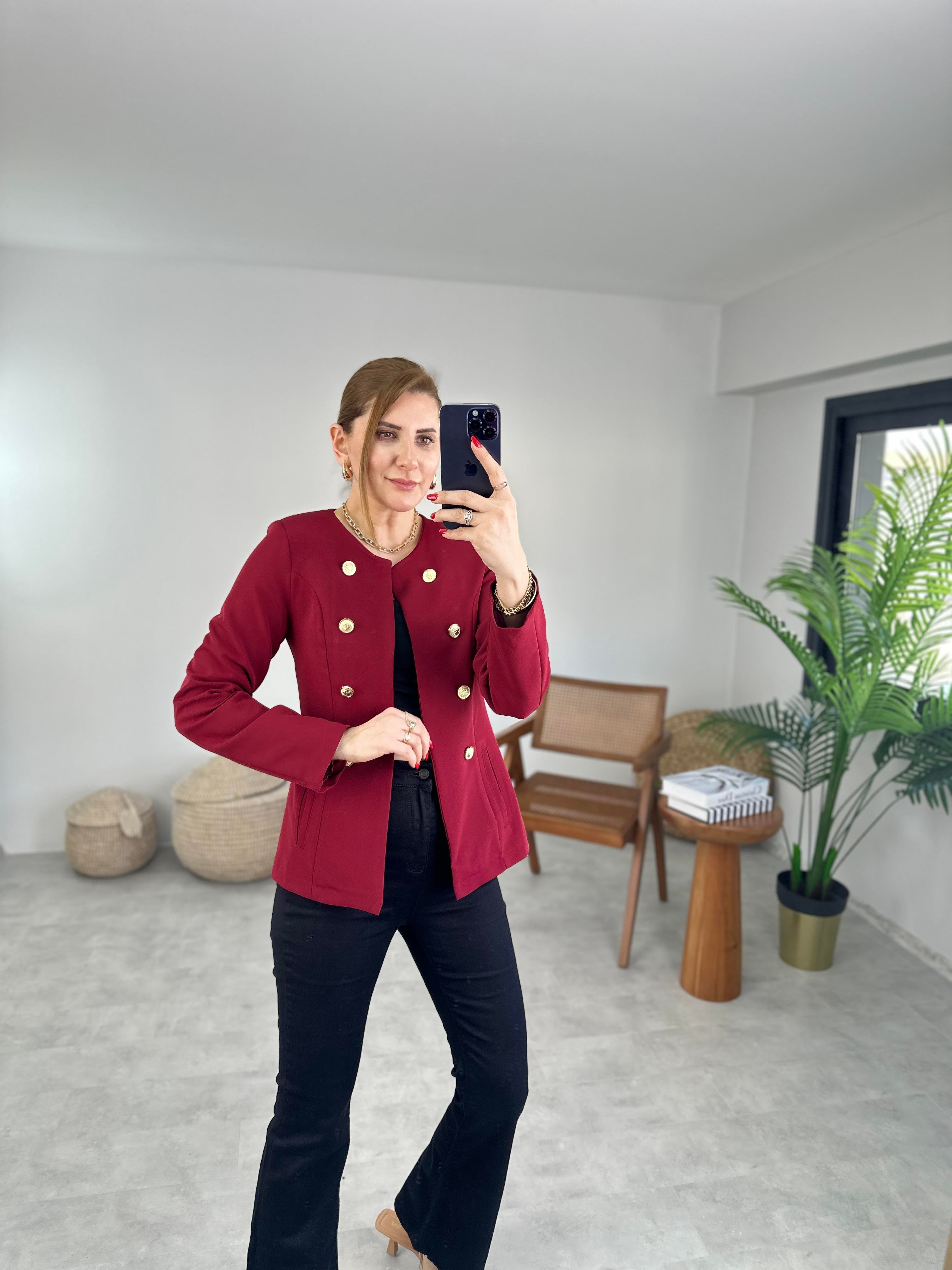 Bordo Denizci Ceket
