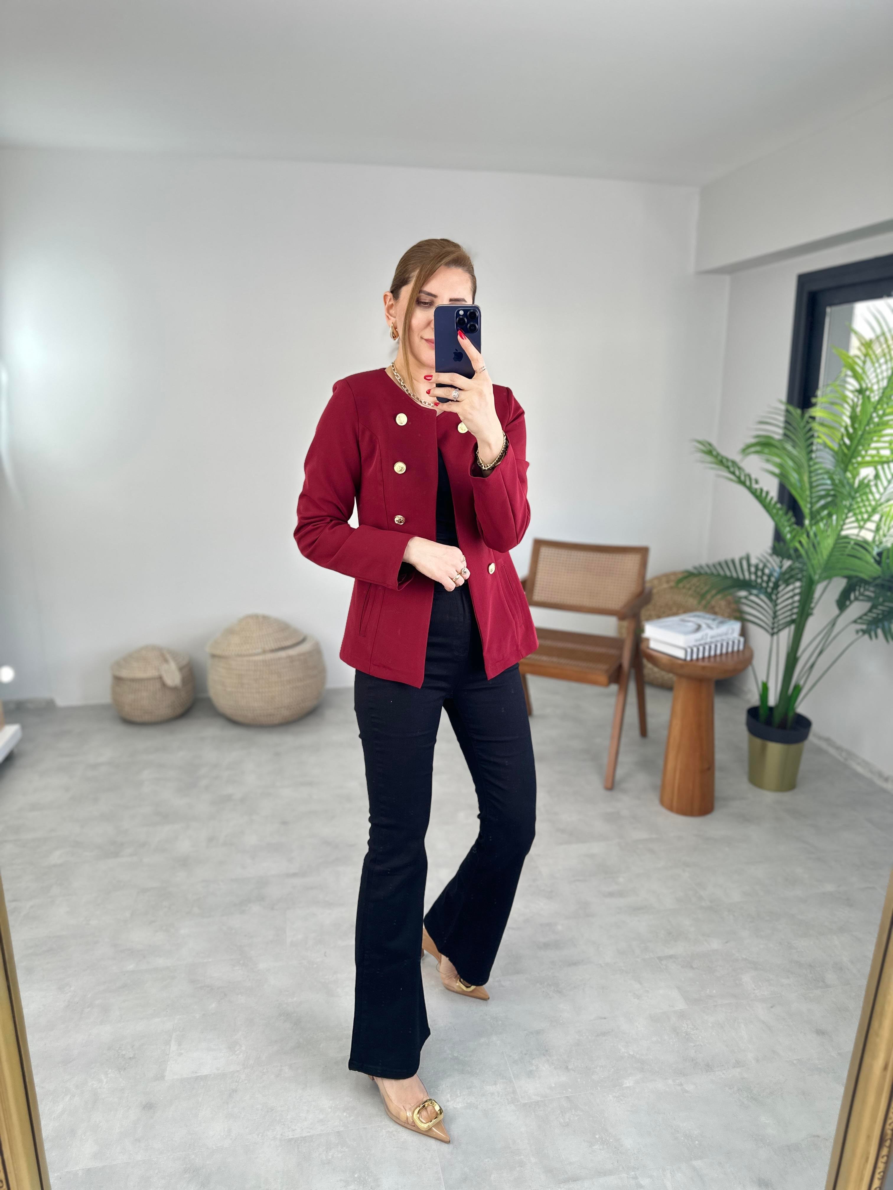 Bordo Denizci Ceket