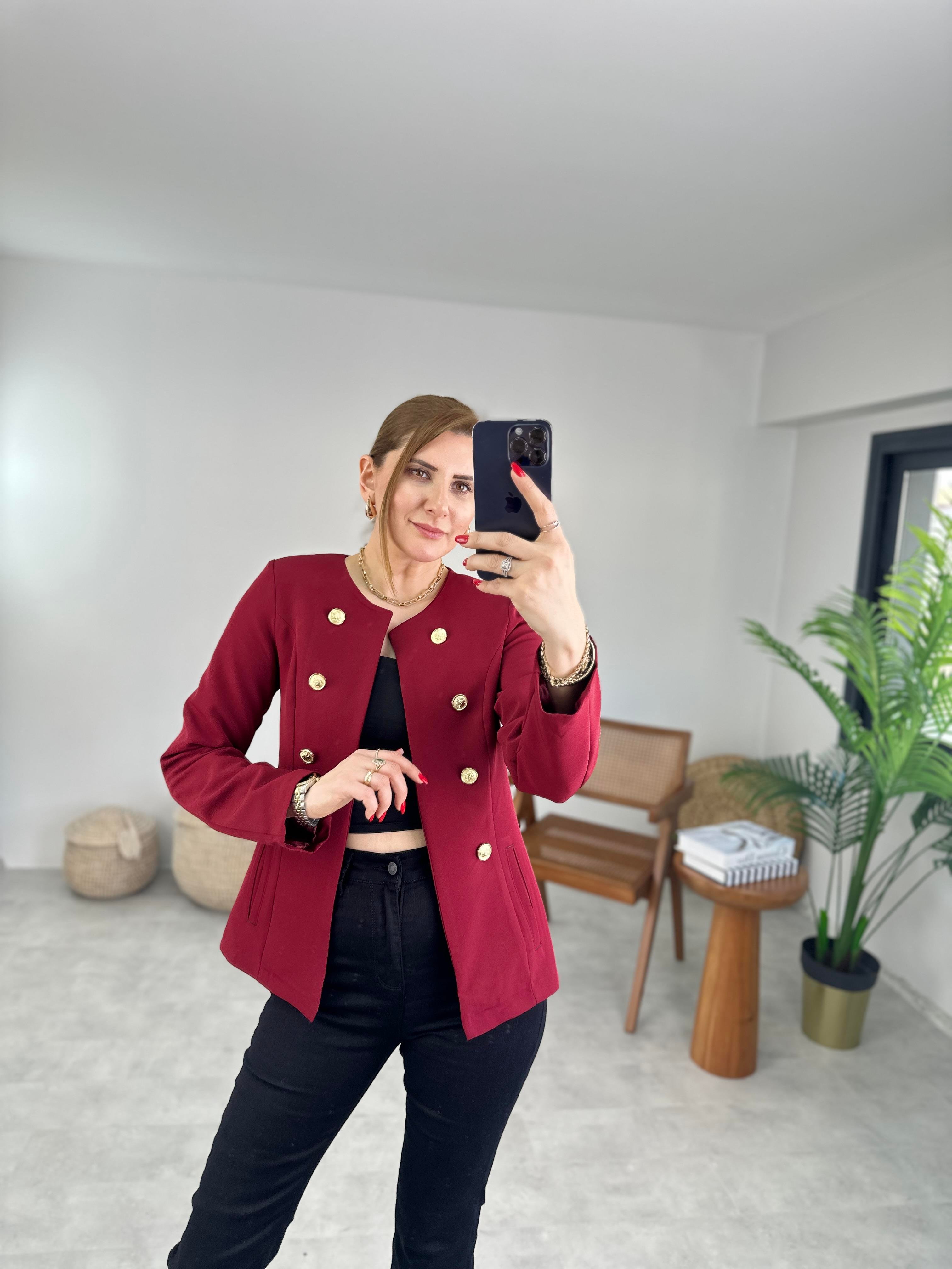 Bordo Denizci Ceket